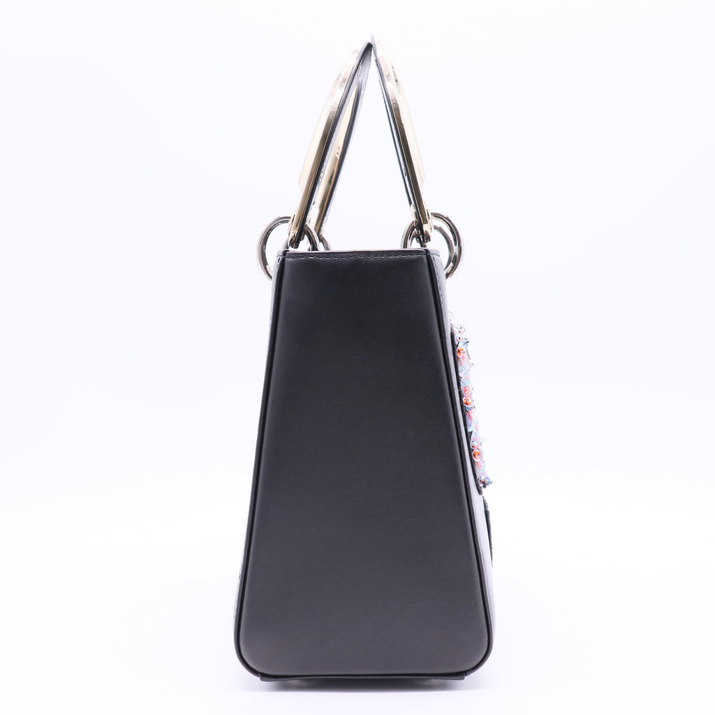 Lady Dior Bag Patch Embellished Leather Medium