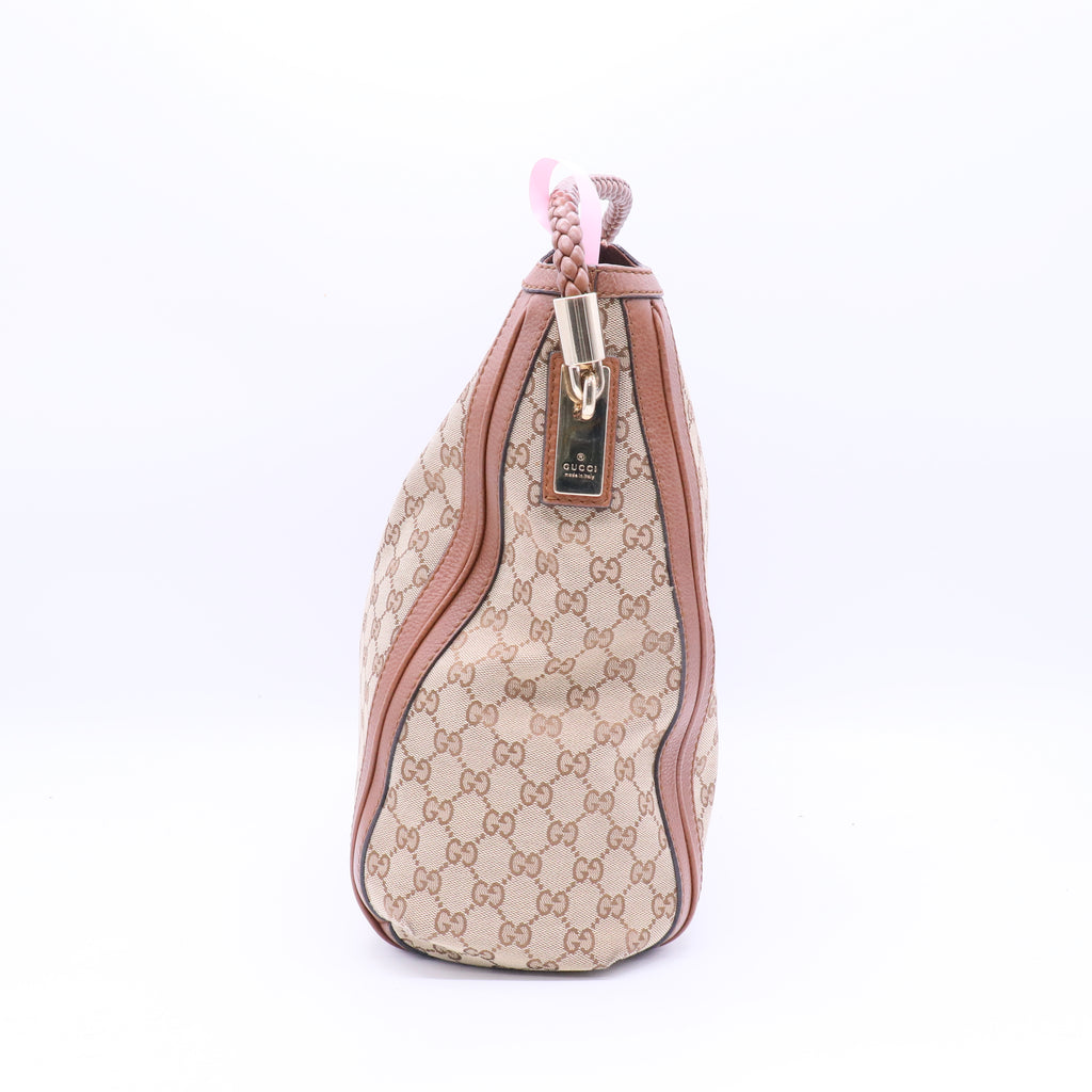 Gucci Beige/Gold GG Canvas Large Bella Hobo Bag twins LDJ3871