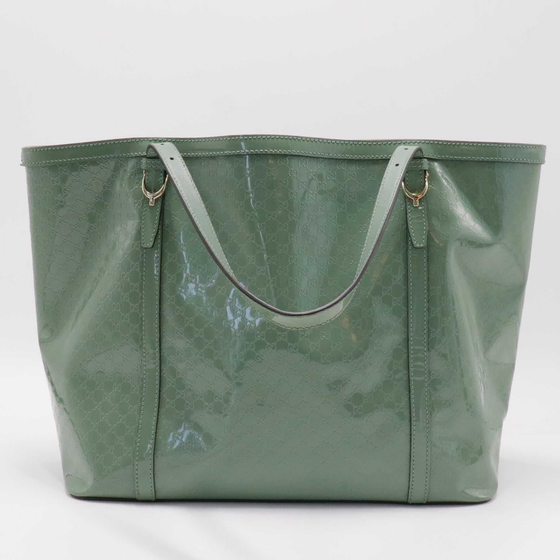 Green Patent Microguccissima Medium Tote