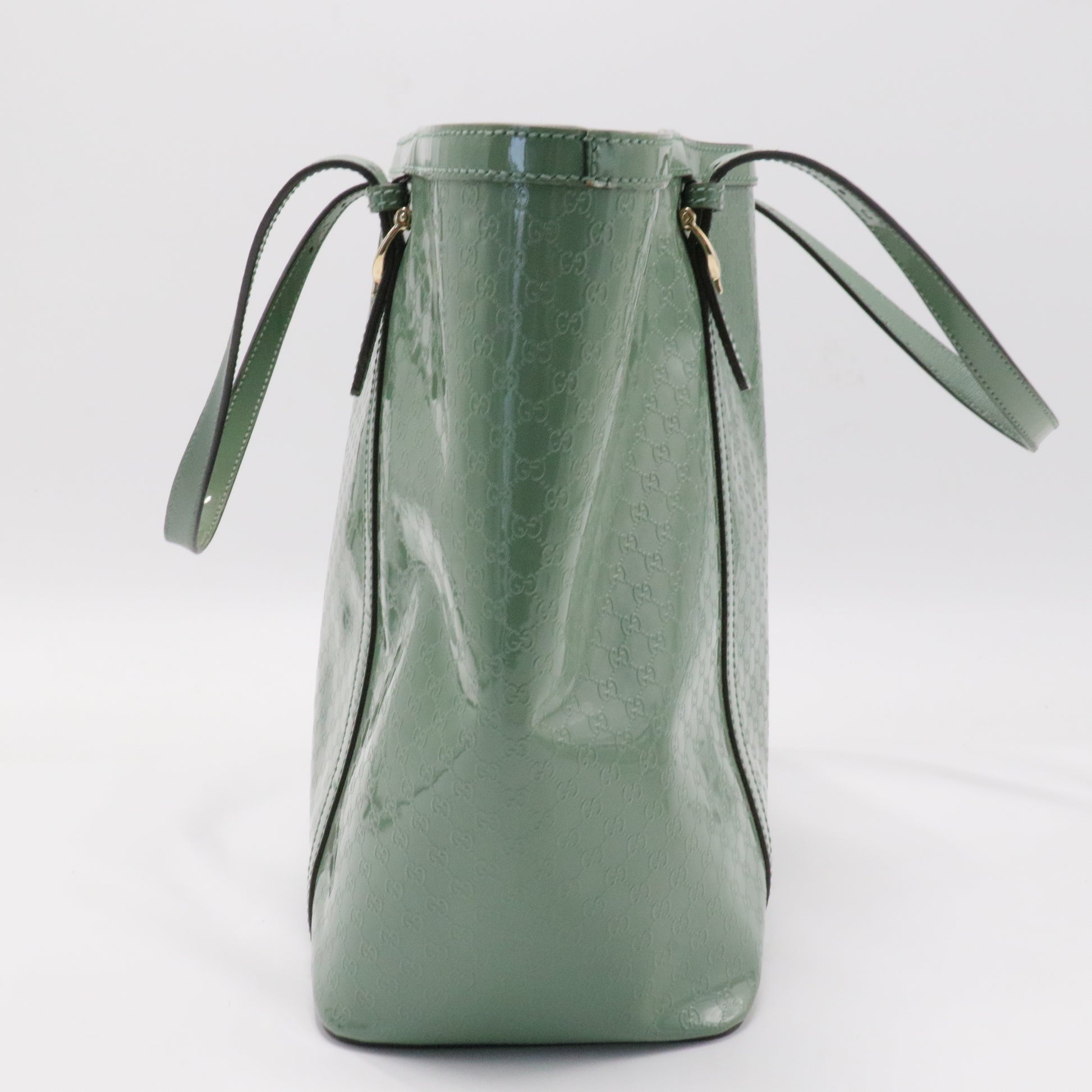 Green Patent Microguccissima Medium Tote