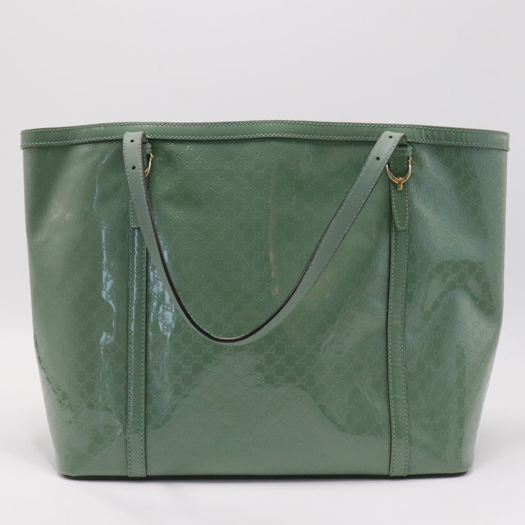 Green Patent Microguccissima Medium Tote