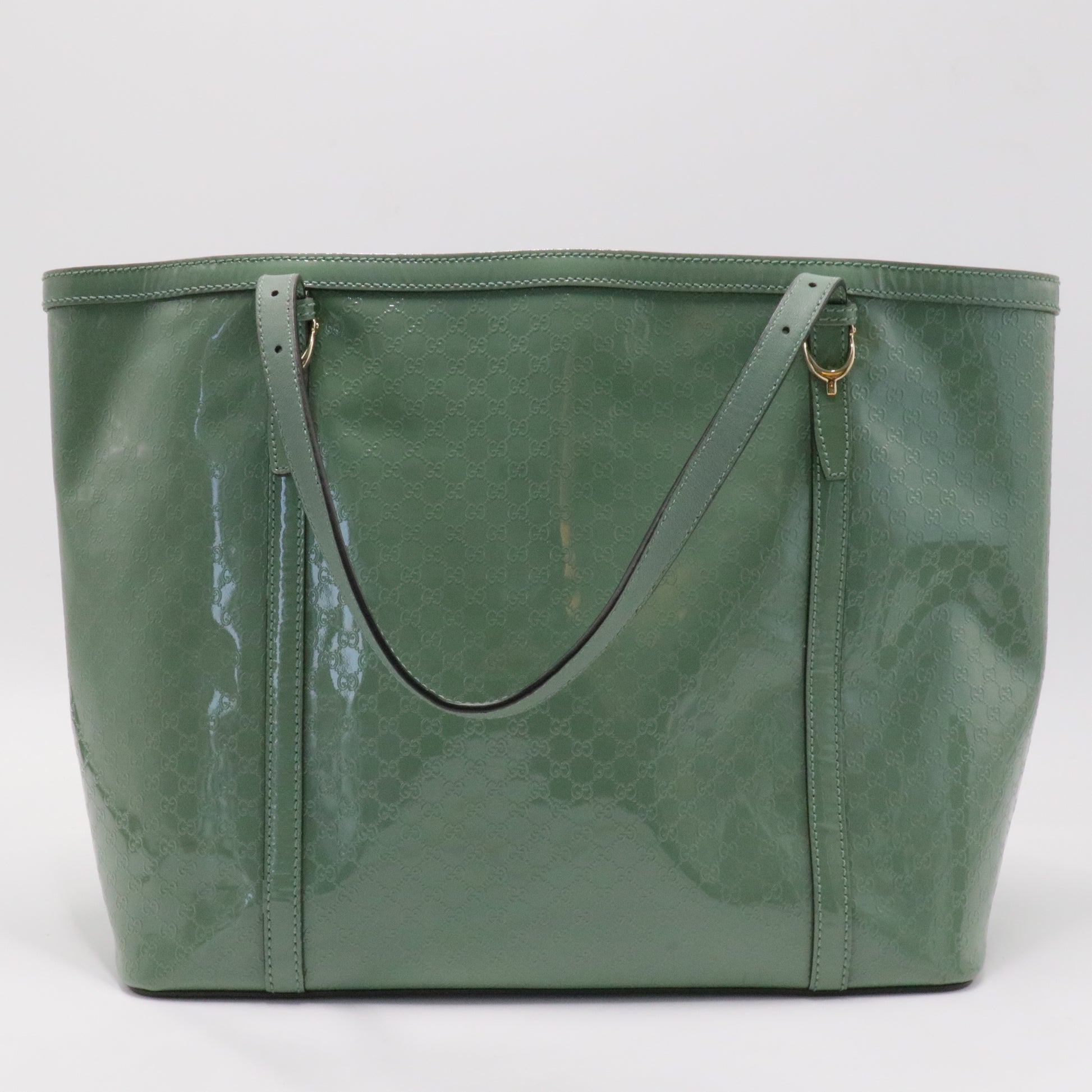 Green Patent Microguccissima Medium Tote