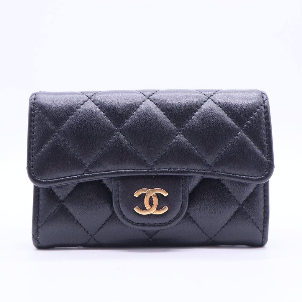 Chanel Black Quilted Leather Small Classic Flap Wallet-W20074