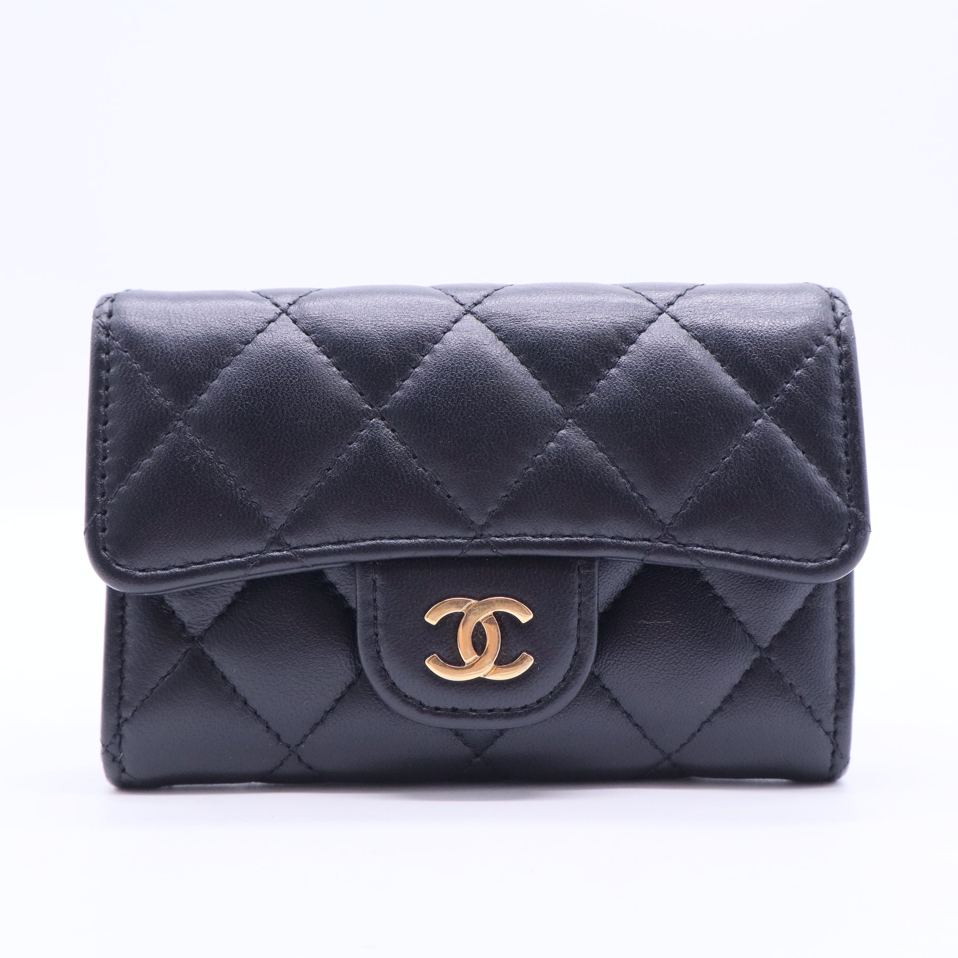 Chanel Black Quilted Leather Small Classic Flap Wallet-W20074