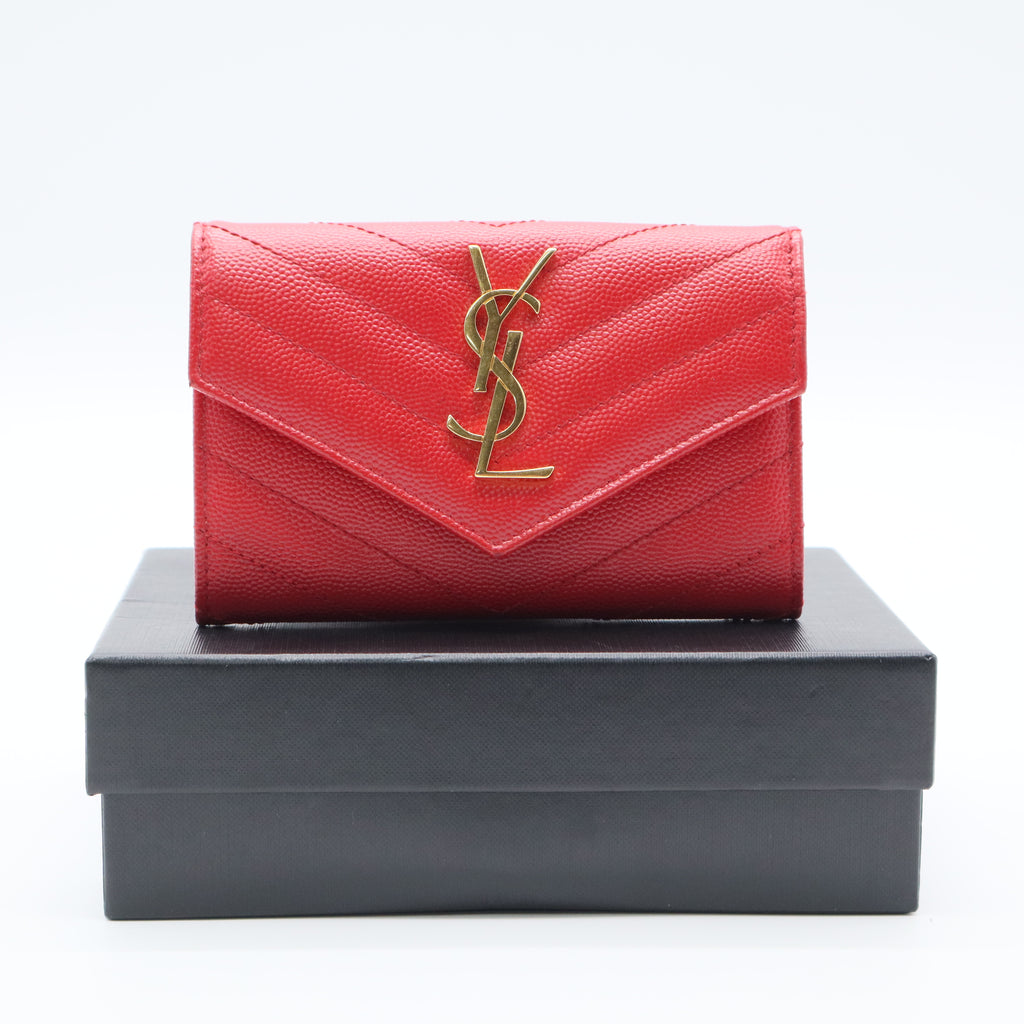 Classic Monogram Wallet Matelasse Chevron Leather Twins