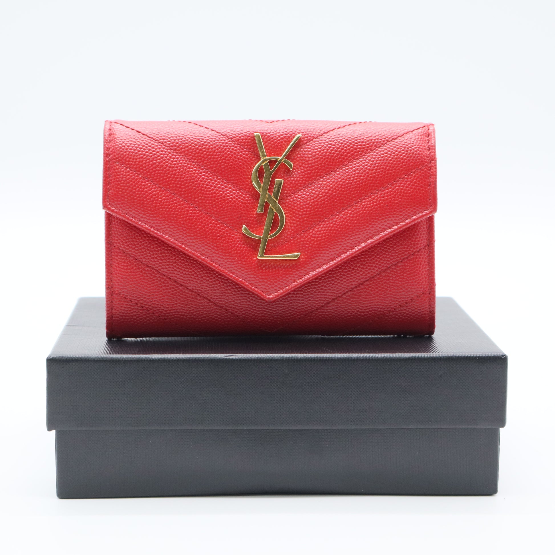 Classic Monogram Wallet Matelasse Chevron Leather Twins