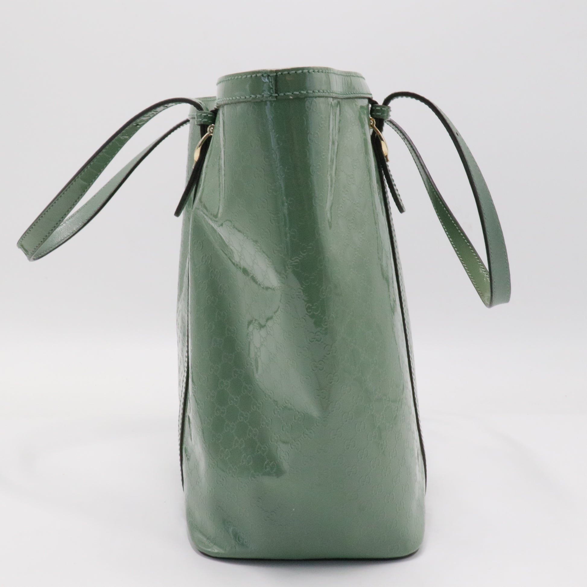 Green Patent Microguccissima Medium Tote