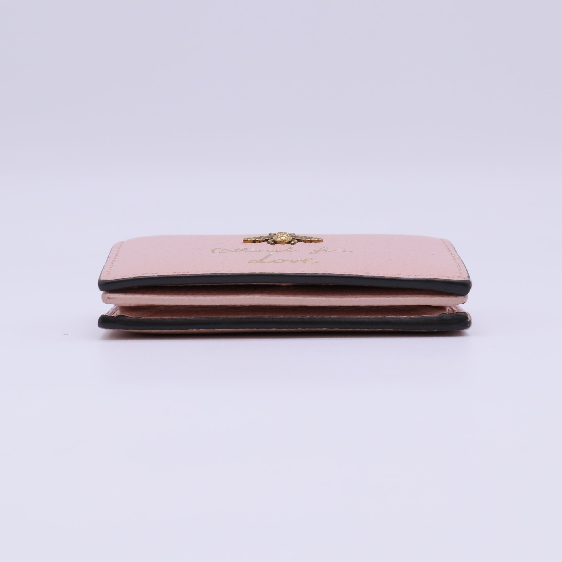Gucci Cellarius Calfskin Blind for Love Animalier Card Case Perfect Pink twins W22296