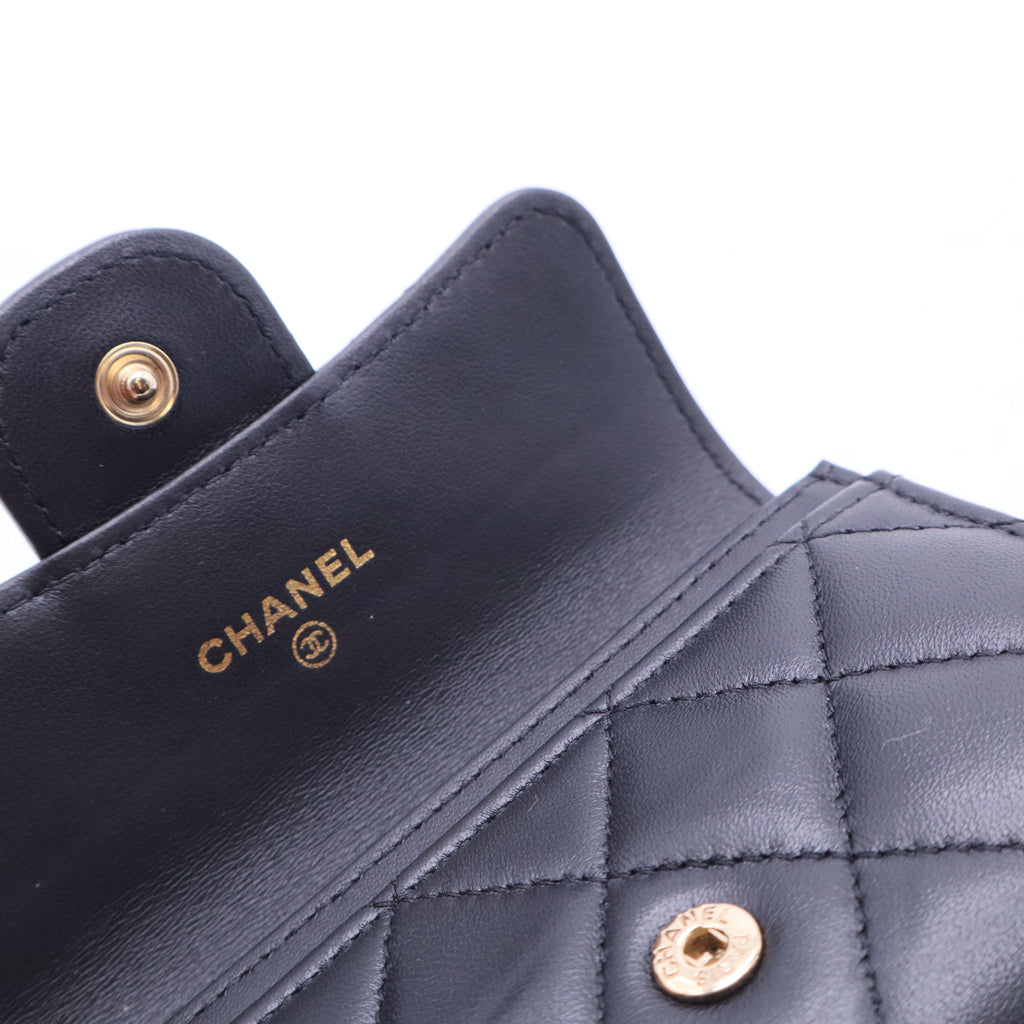 Chanel Black Quilted Leather Small Classic Flap Wallet-W20074