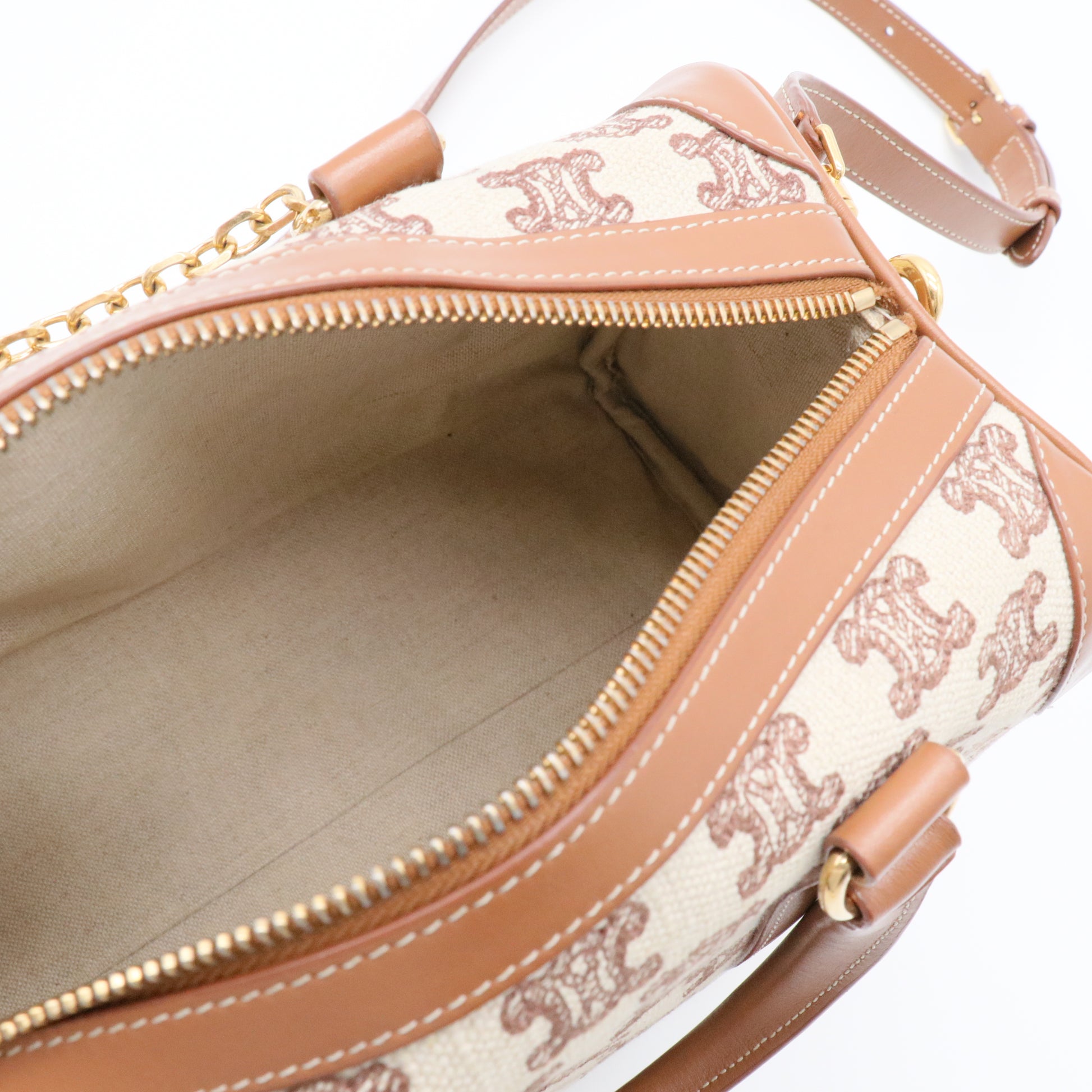 Triomphe Textile Small Boston Bag Gisel