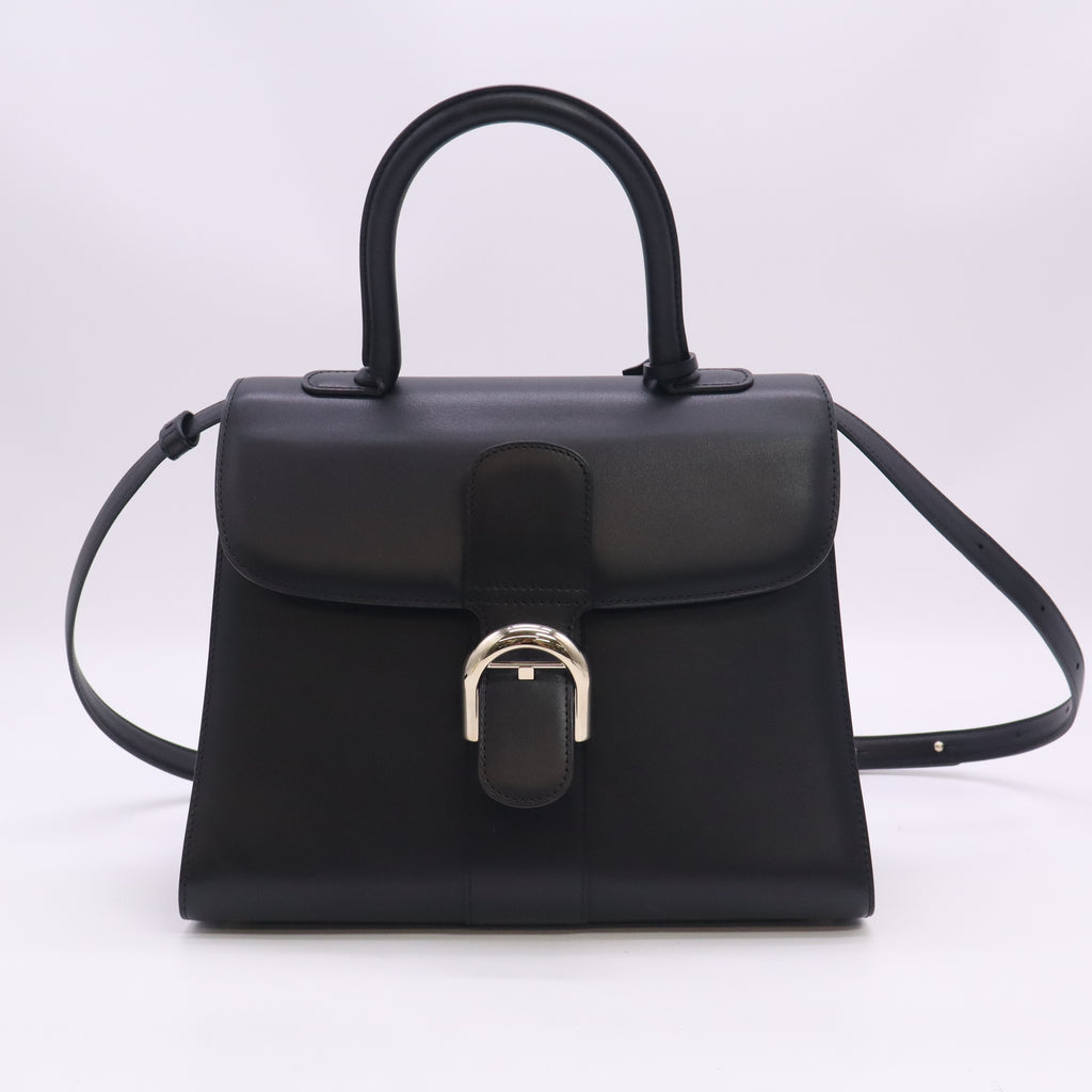 Box Calfskin MM Brillant Satchel Black B24350