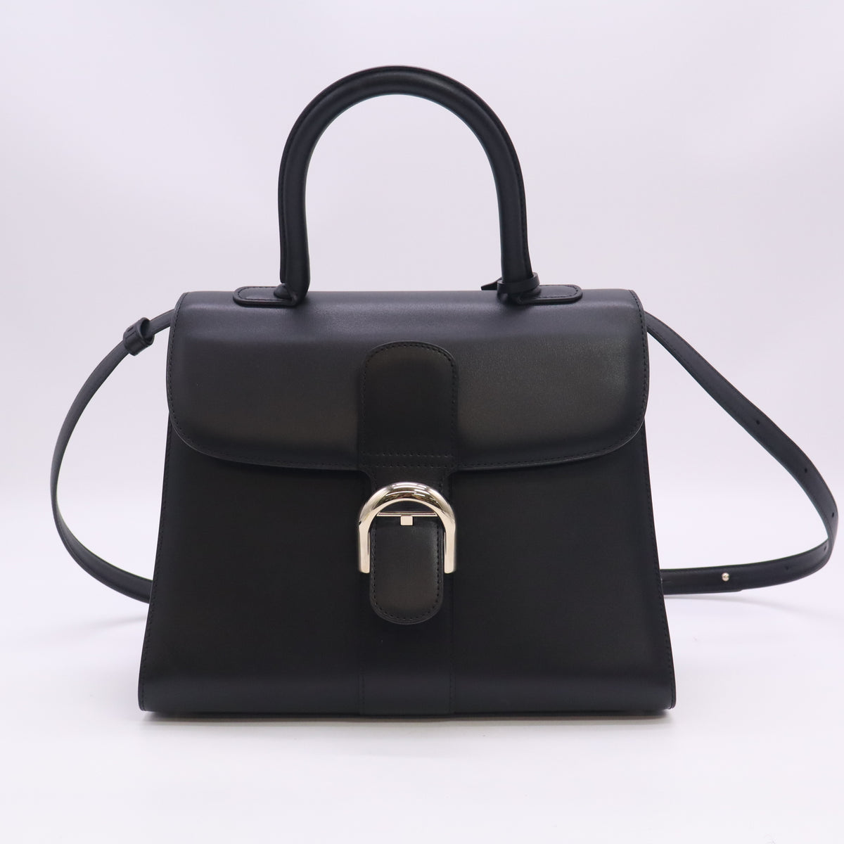 Box Calfskin MM Brillant Satchel Black B24350