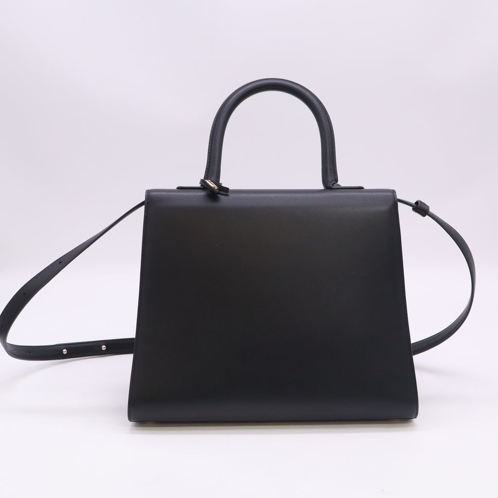 Box Calfskin MM Brillant Satchel Black B24350
