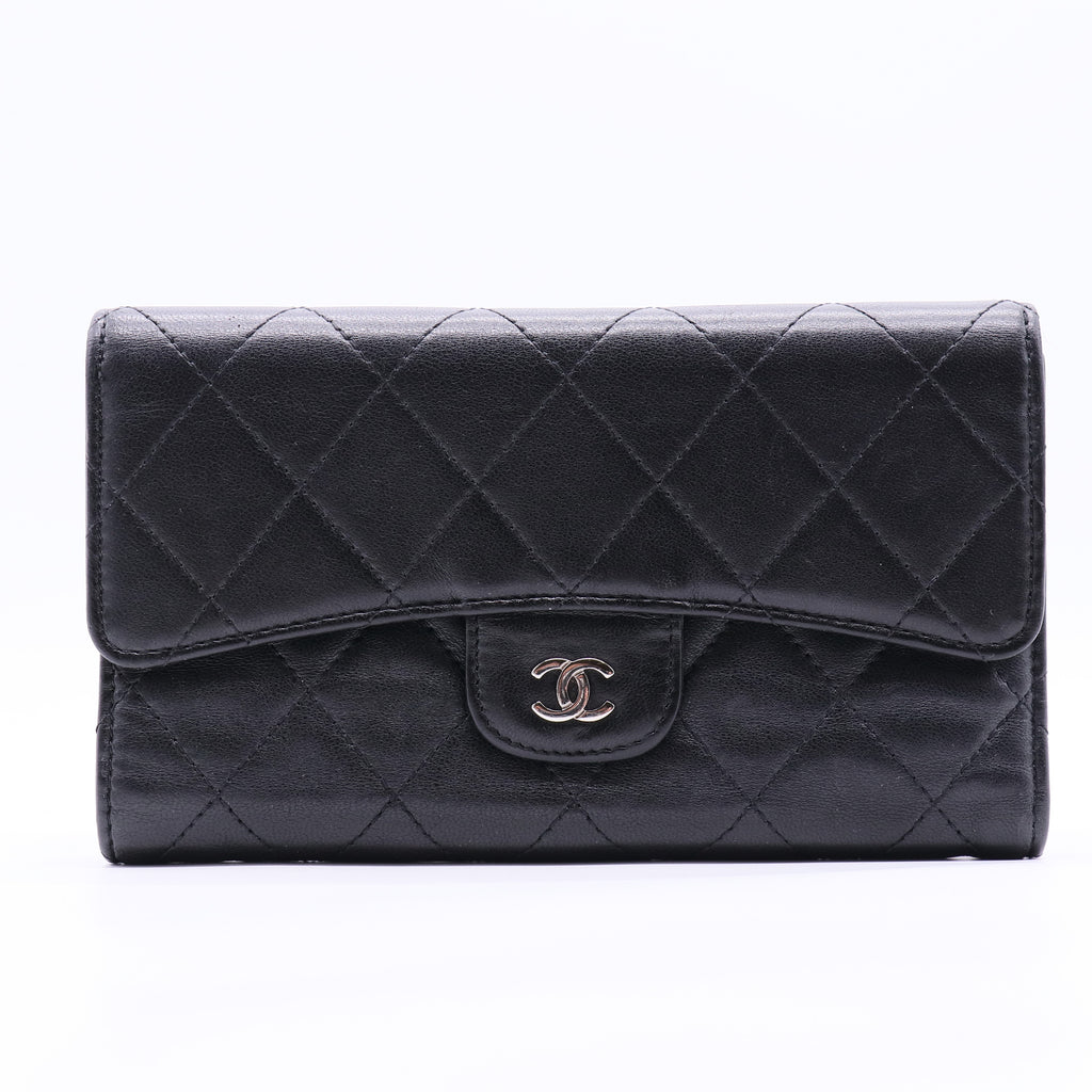 L-Flap Wallet Quilted Lambskin Long
