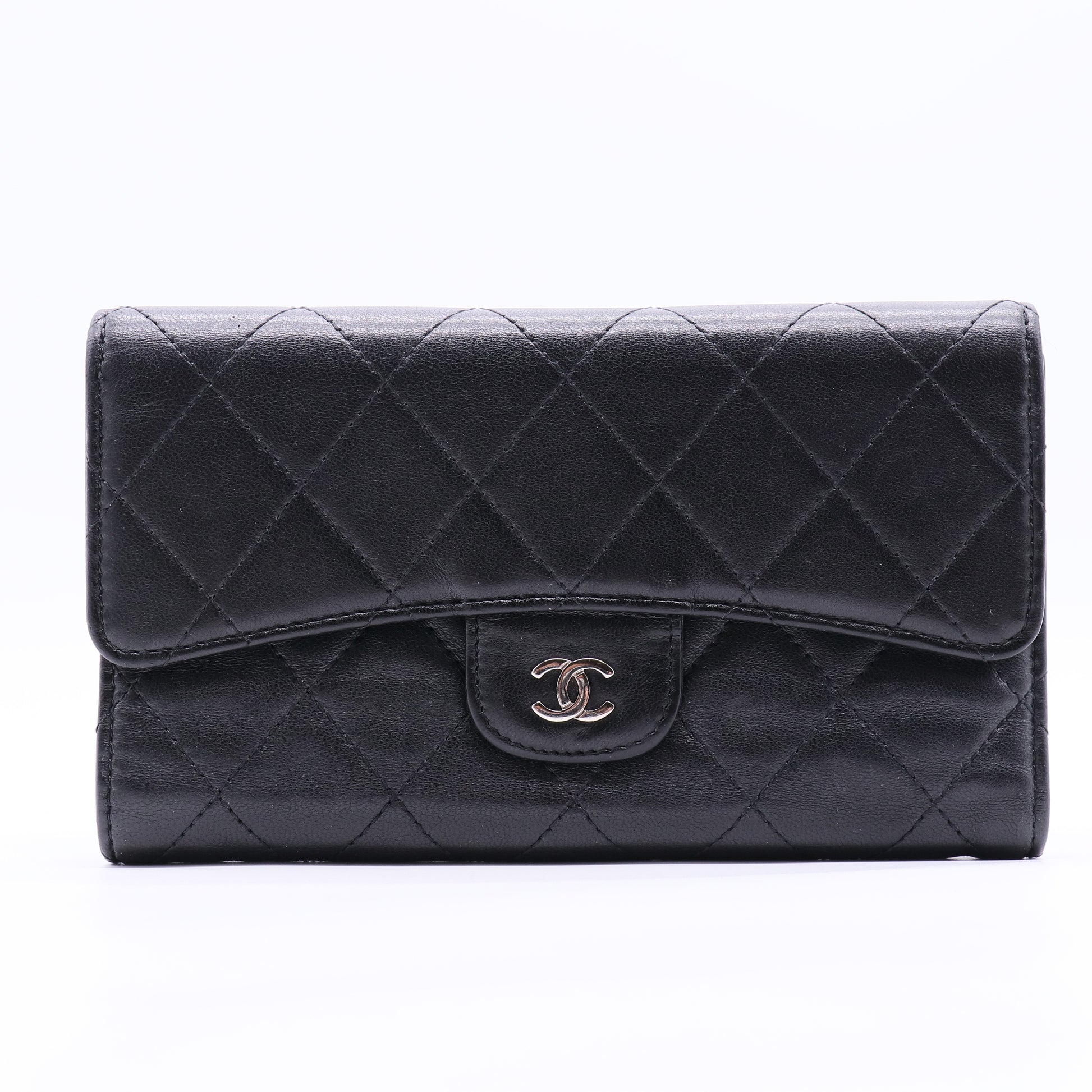 L-Flap Wallet Quilted Lambskin Long