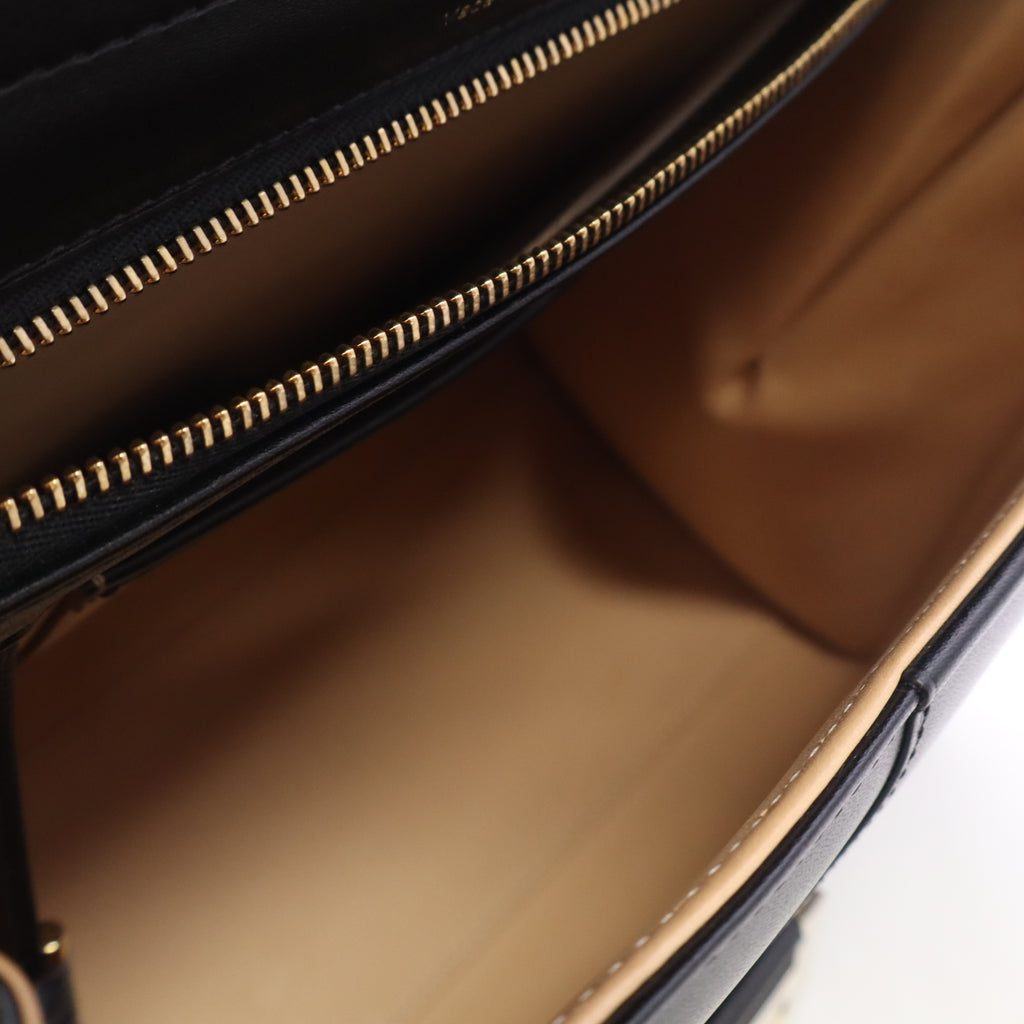 Box Calfskin MM Brillant Satchel Black B24350