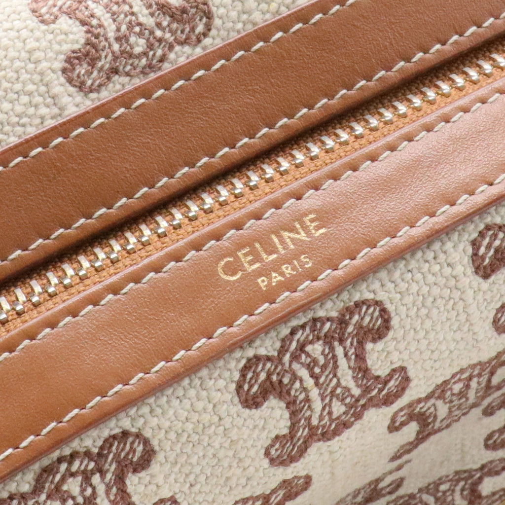 Triomphe Textile Small Boston Bag Gisel