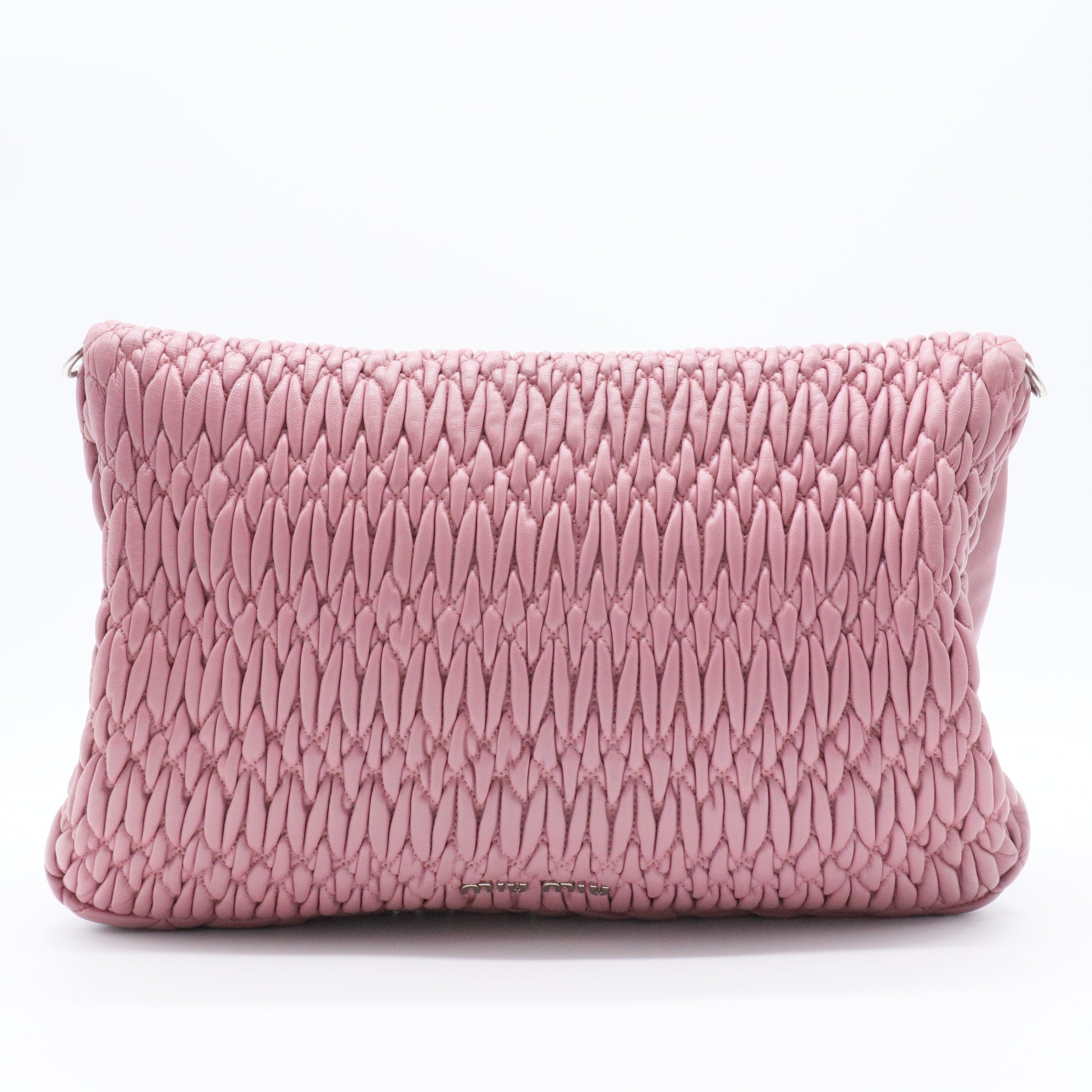 Ruched leather Crystal Detail shoulder bag