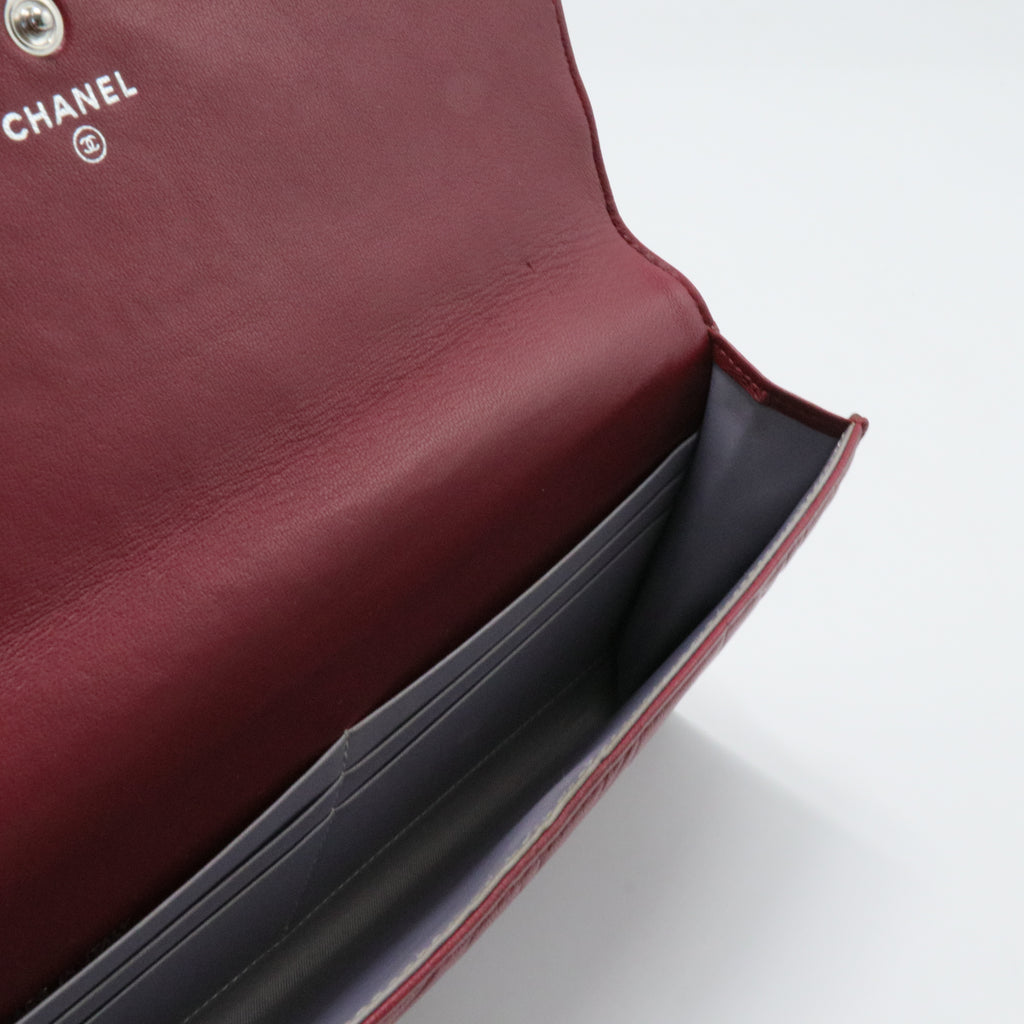 CC Gusset Flap Wallet Camellia Lambskin Long