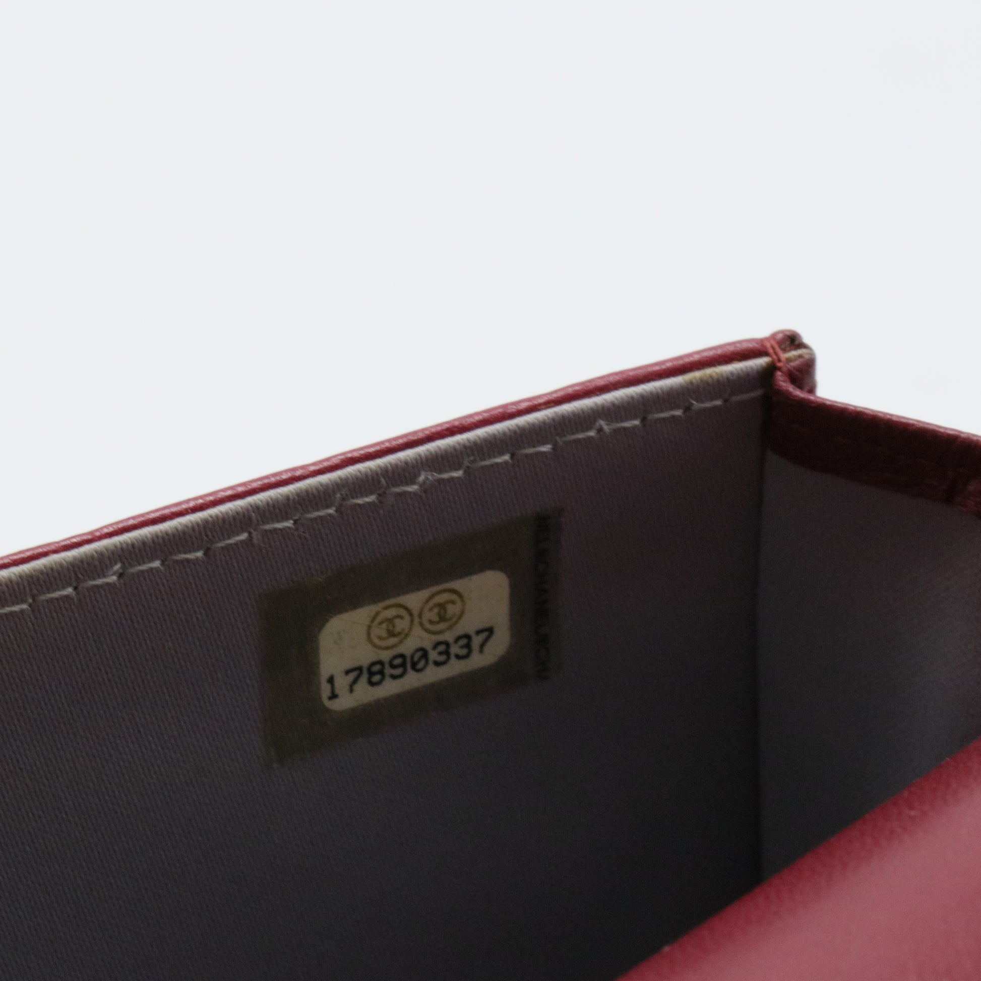 CC Gusset Flap Wallet Camellia Lambskin Long