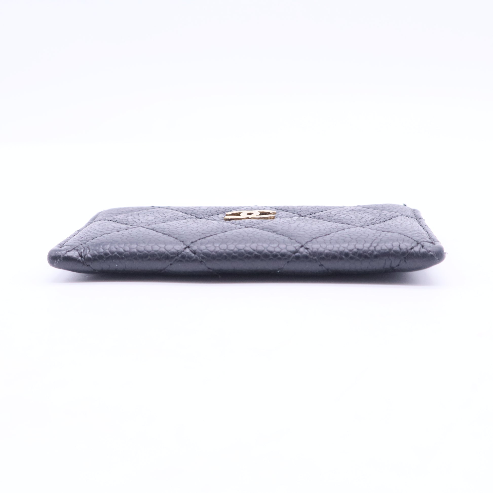 Caviar Quilted Card Holder Navy W11263