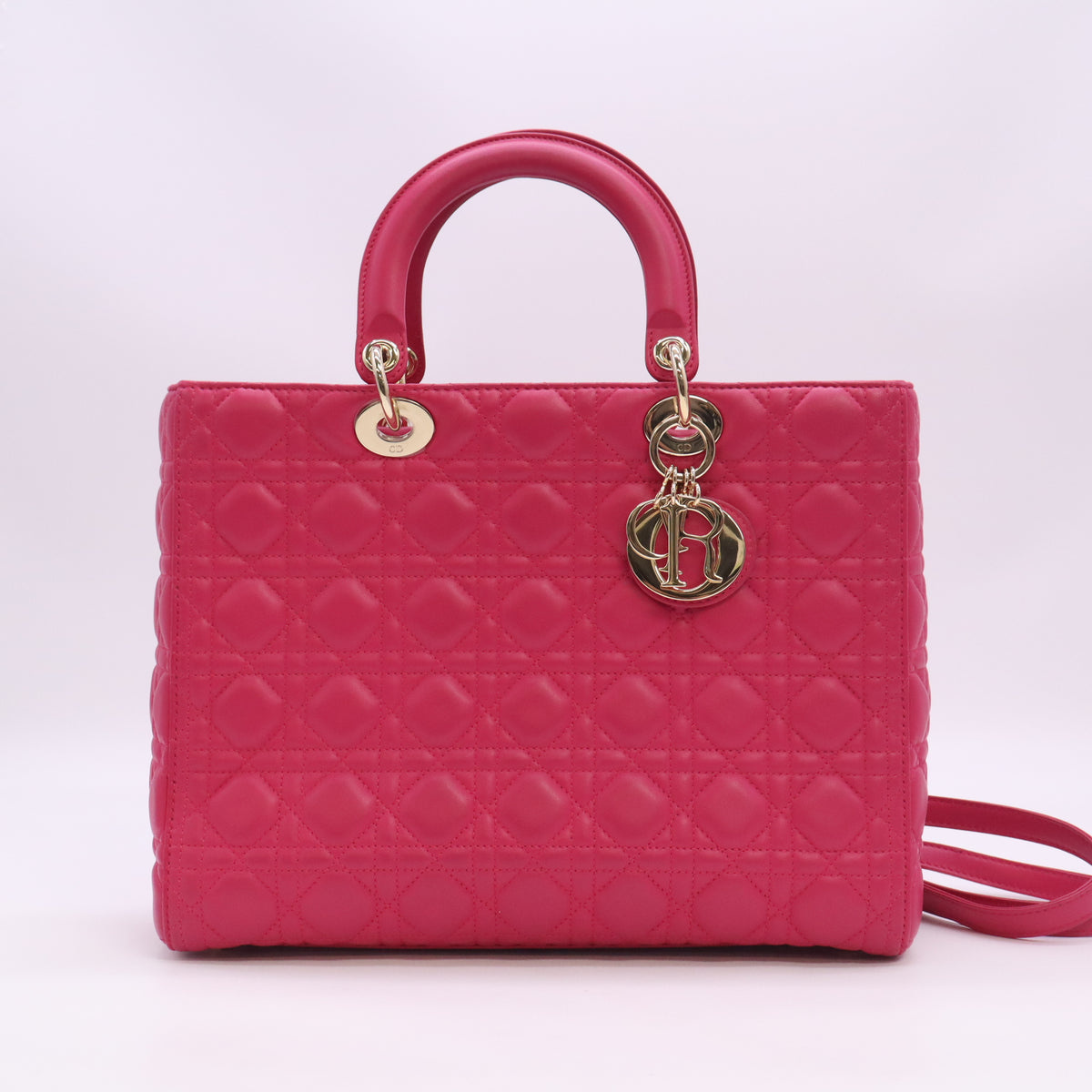 Lambskin Cannage Large Lady Dior Pink B24305