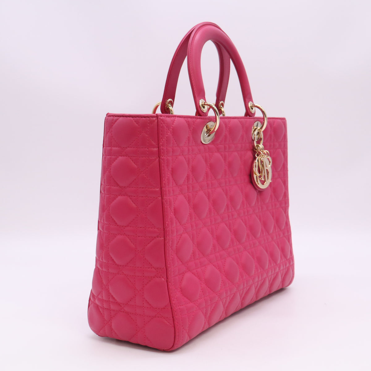 Lambskin Cannage Large Lady Dior Pink B24305