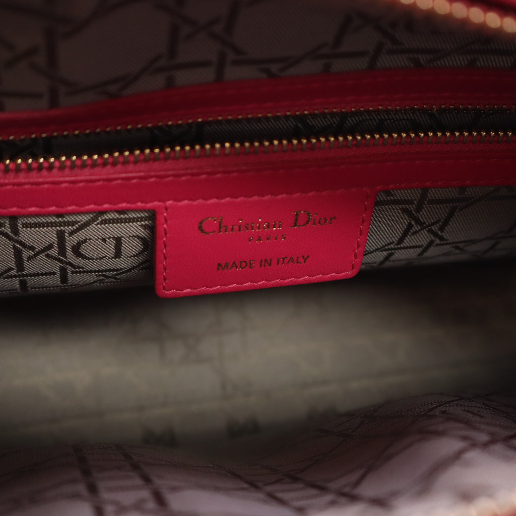 Lambskin Cannage Large Lady Dior Pink B24305