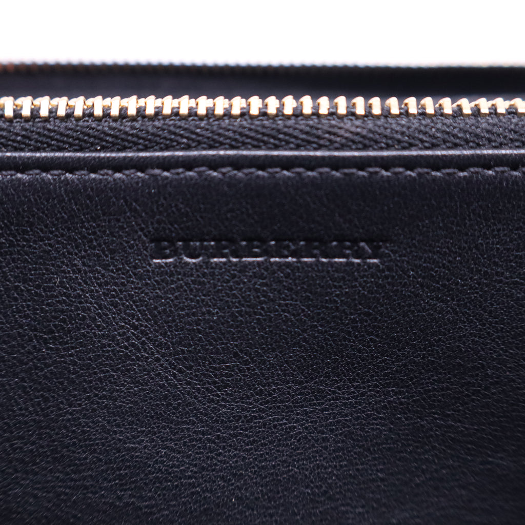 House Check Canvas and Leather Zip Continental Wallet W21016