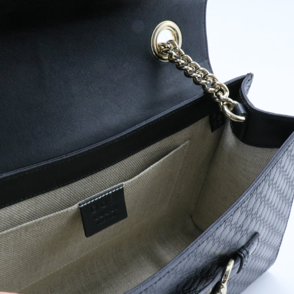 Emily Chain Flap Bag Guccissima Leather Medium