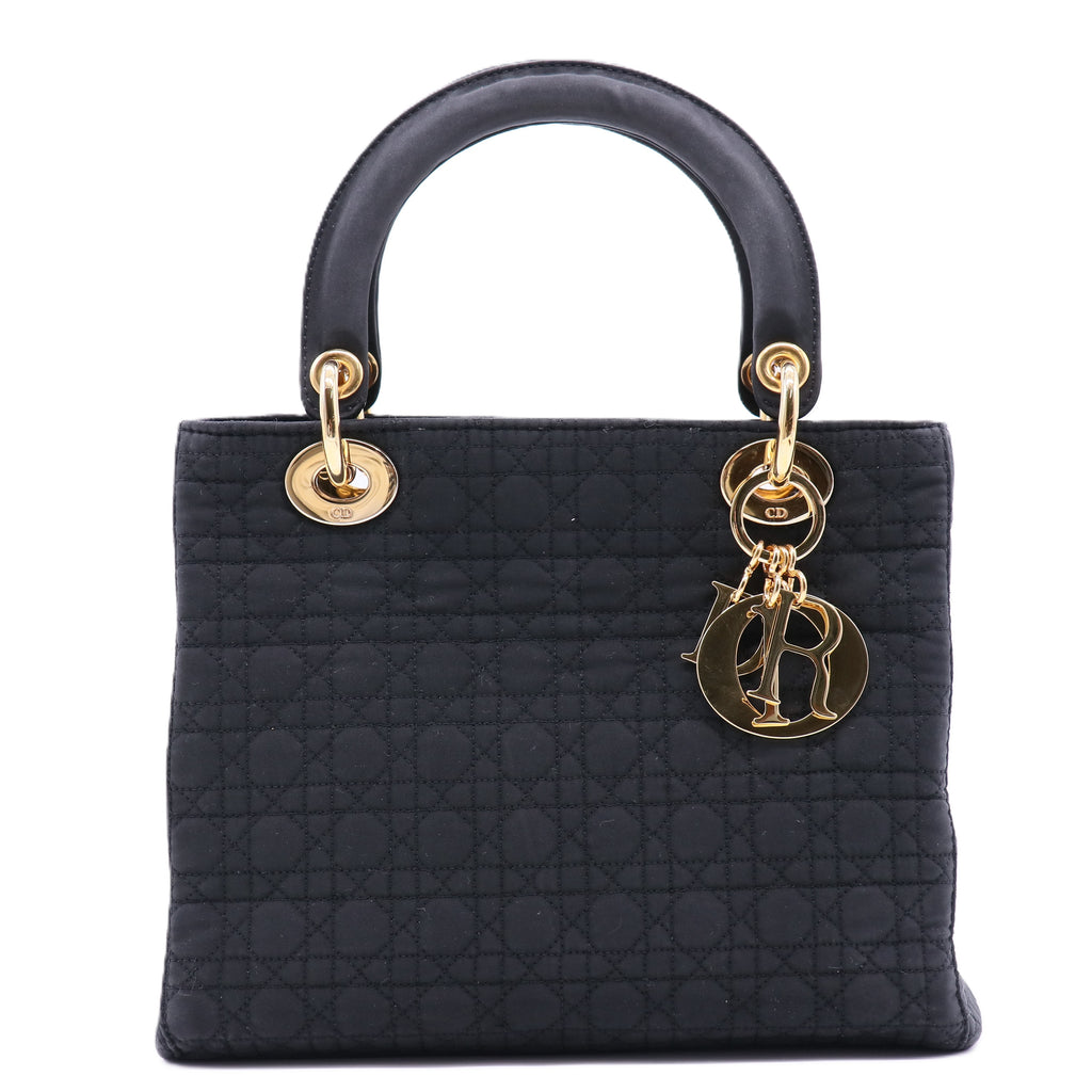 Nylon Cannage Medium Lady Dior Black twins
