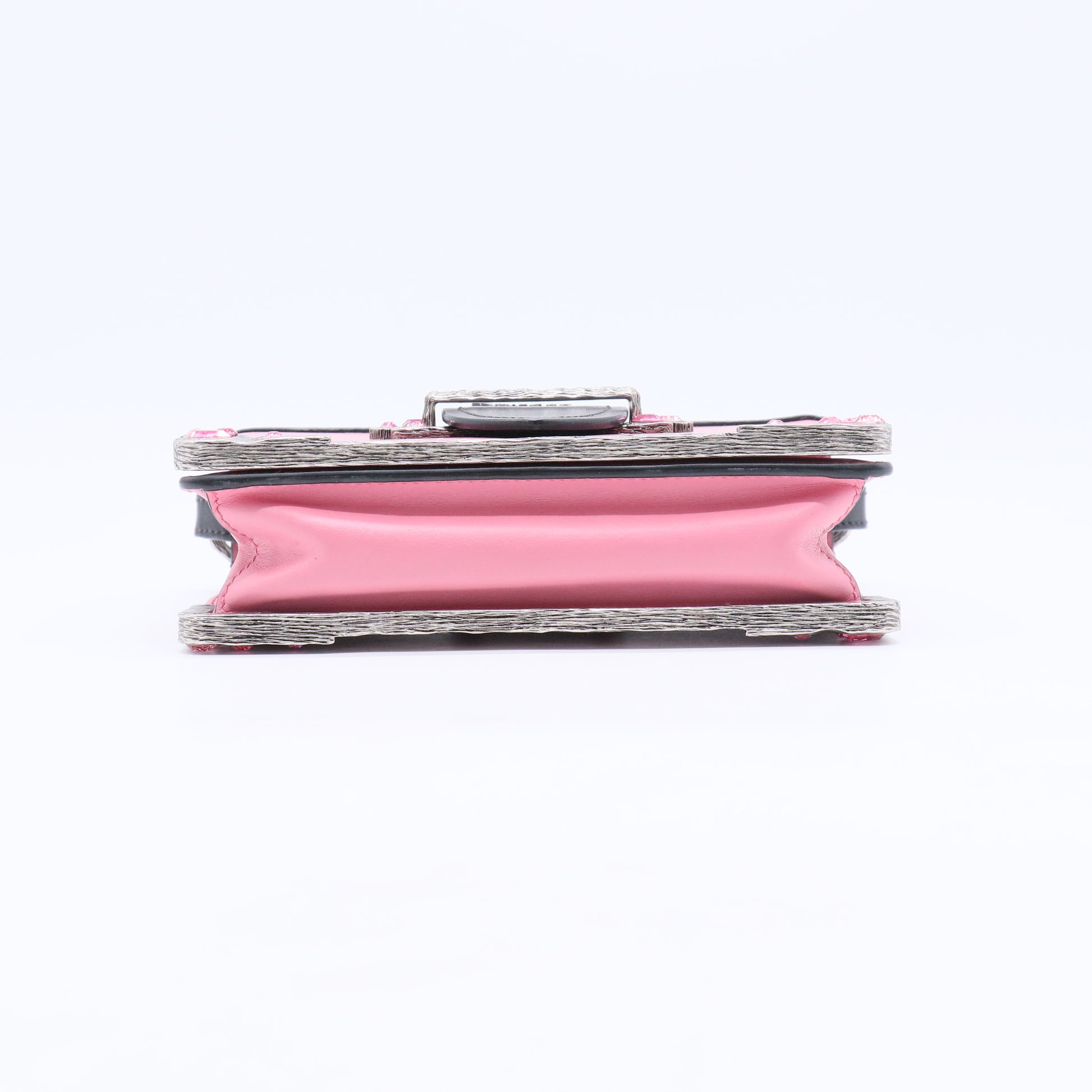 City Calfskin Saffiano Crystal Cahier Bag Begonia Black B20677