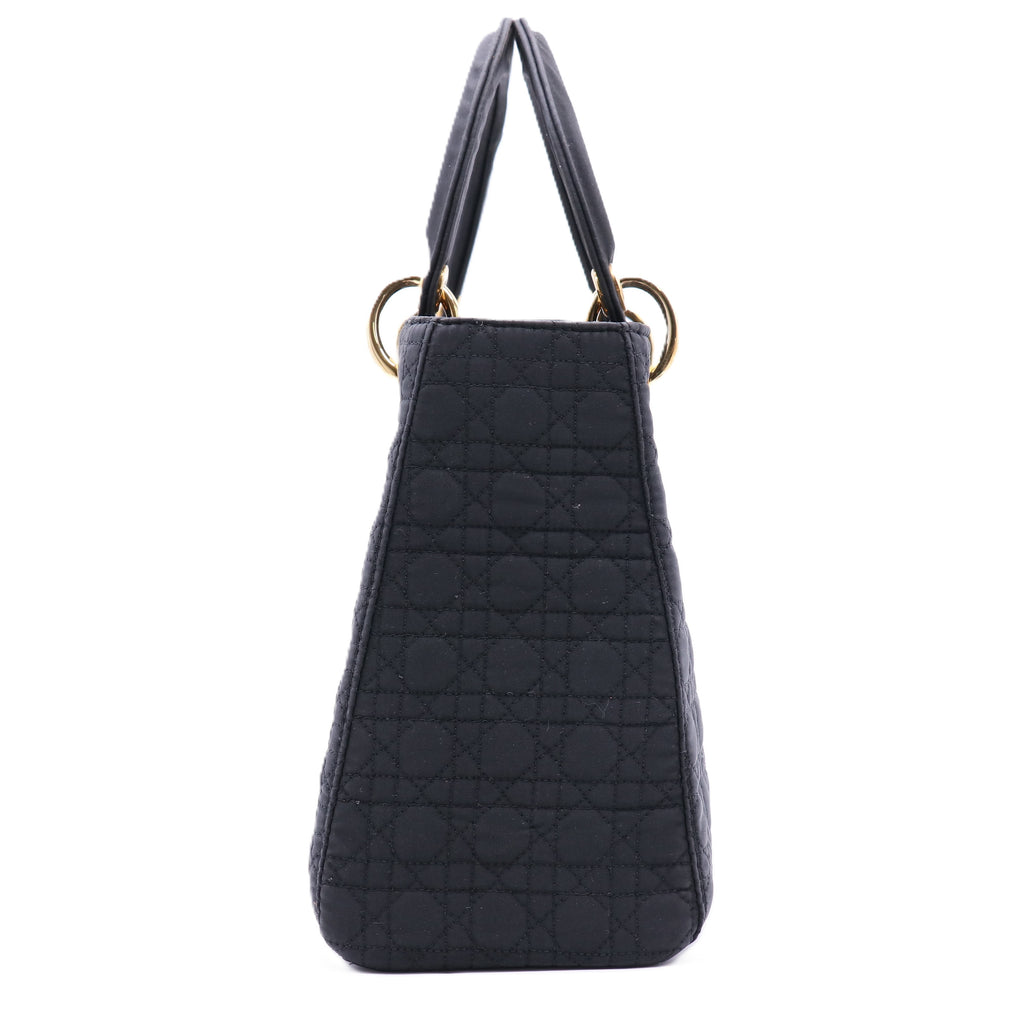 Nylon Cannage Medium Lady Dior Black twins