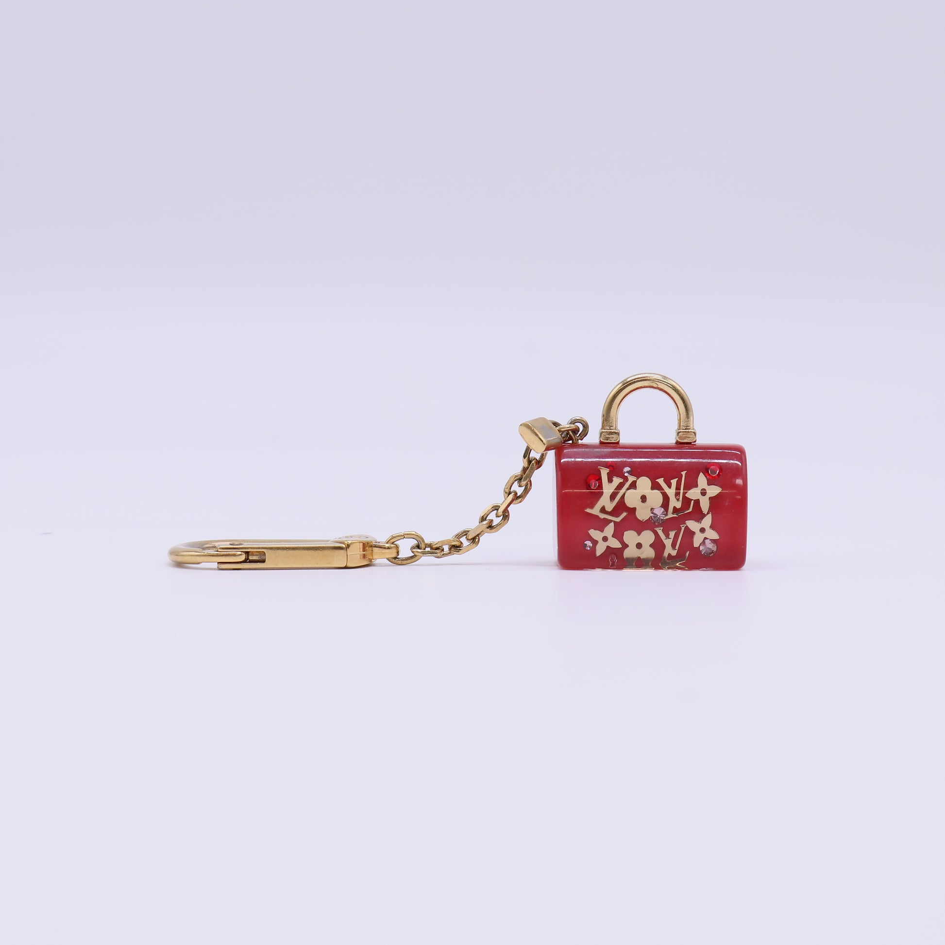 Louis Vuitton Pomme D'Amour Inclusion Speedy Bag Charm Key Chain Twins LDJ4755