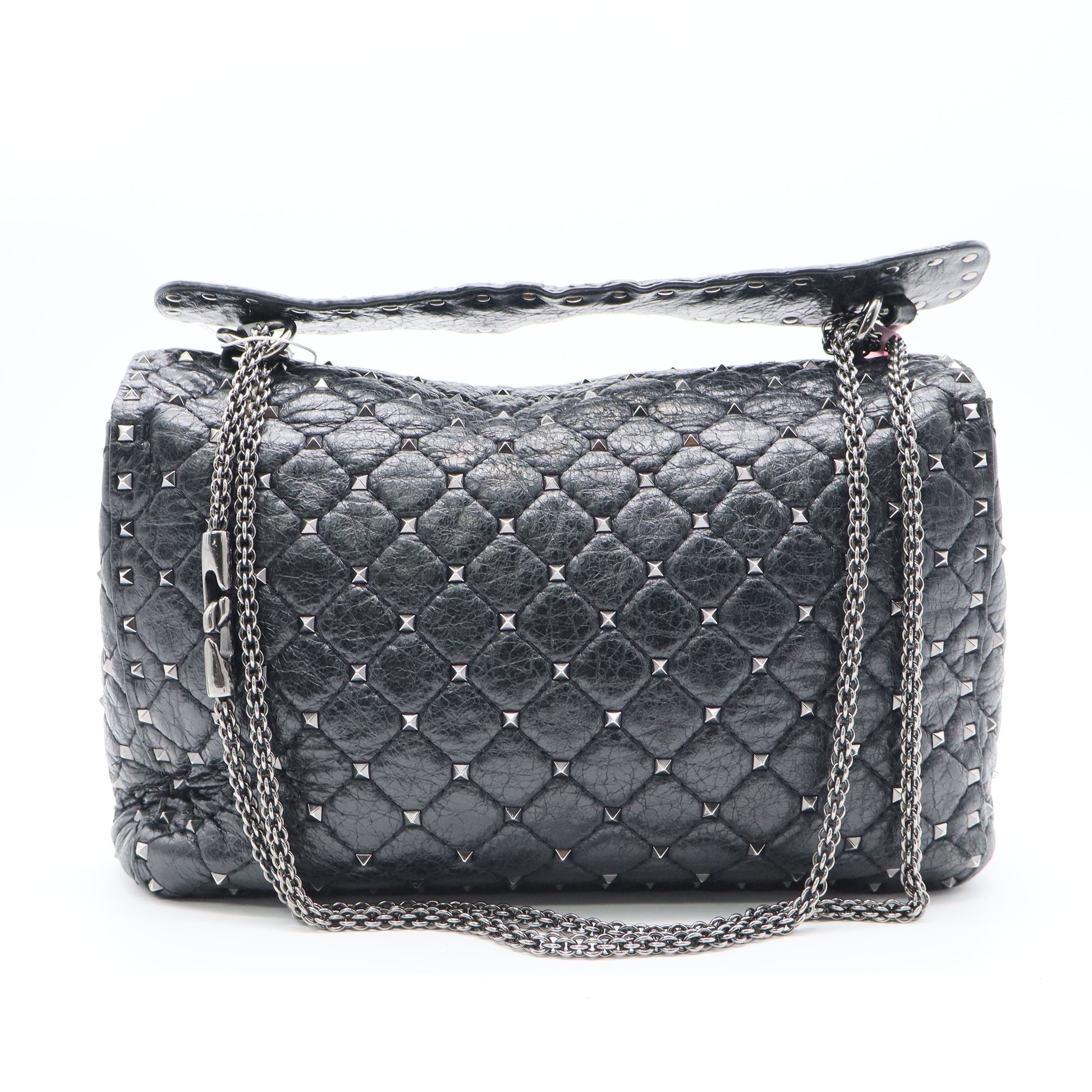 Rockstud Spike Flap Bag Quilted Leather Large Twins