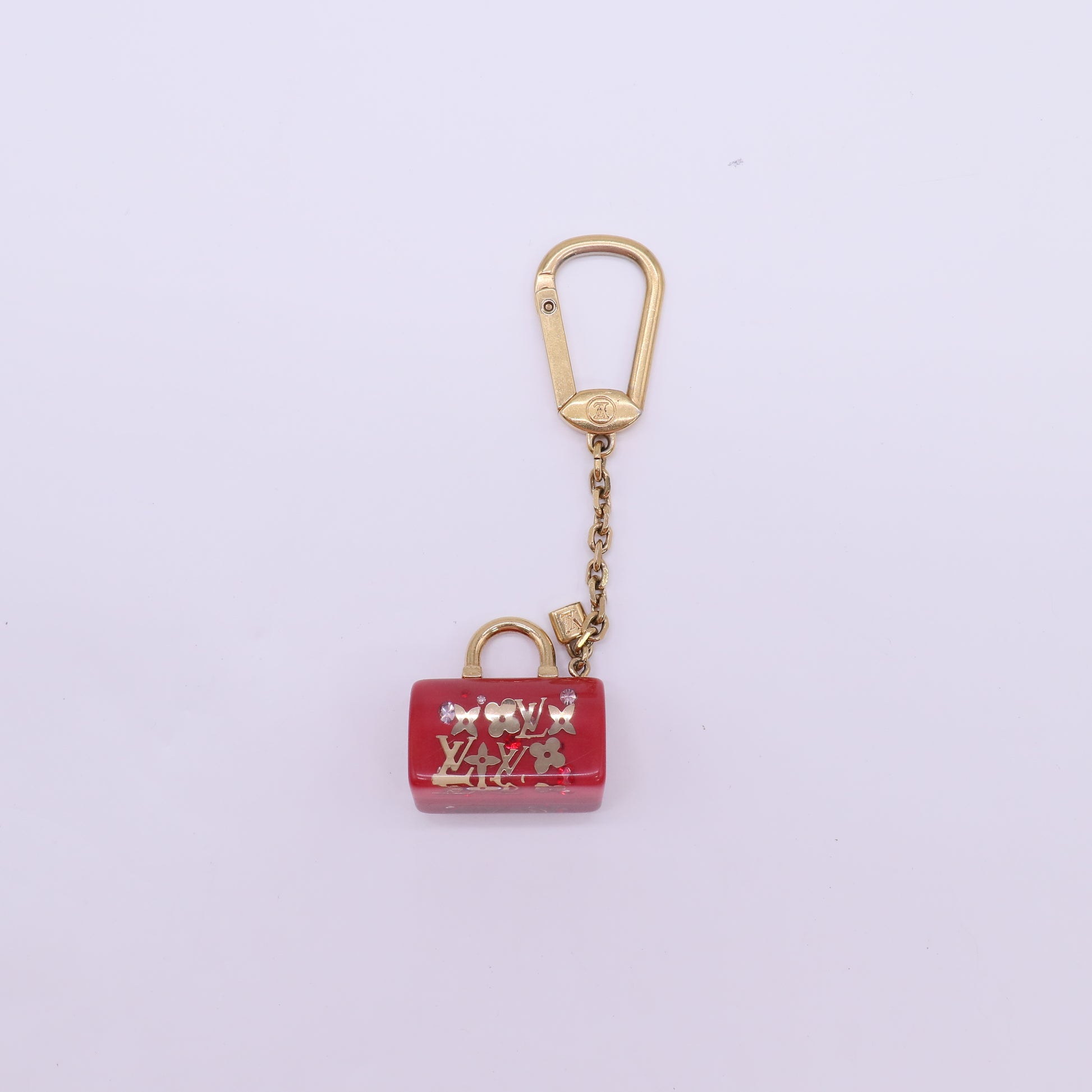 Louis Vuitton Pomme D'Amour Inclusion Speedy Bag Charm Key Chain Twins LDJ4755
