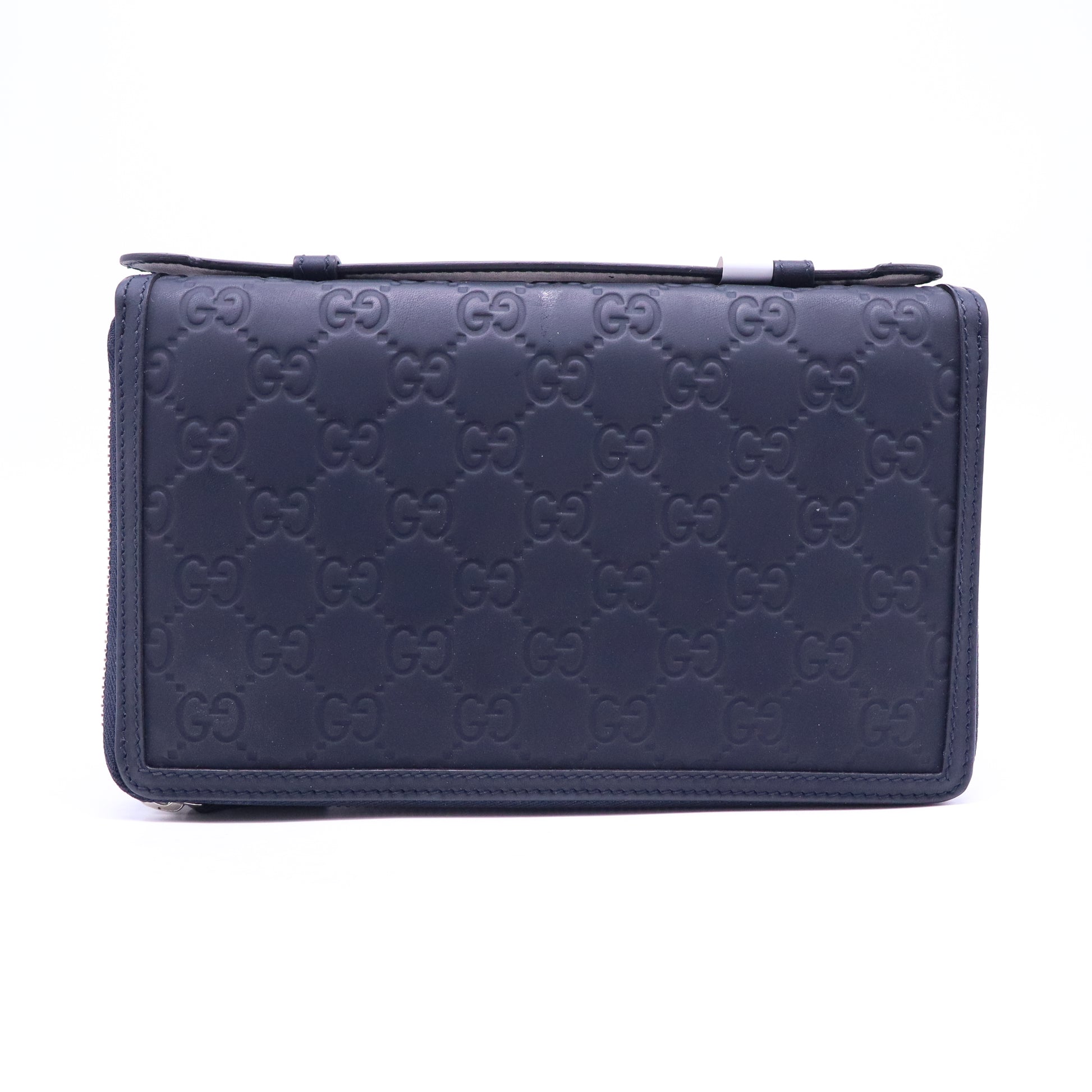 Gucci Guccissima Zip Around Leather Travel Organizer Wallet W21063