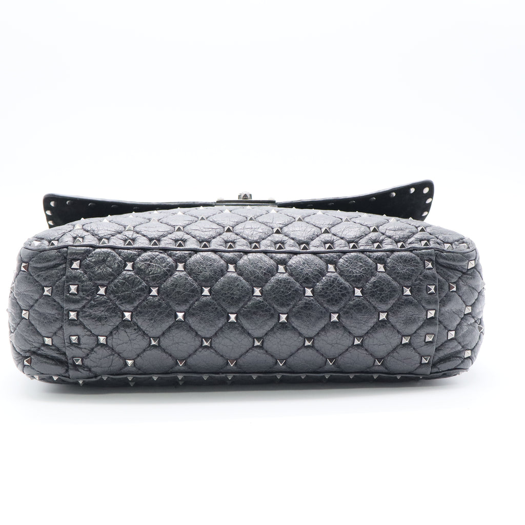 Rockstud Spike Flap Bag Quilted Leather Large Twins