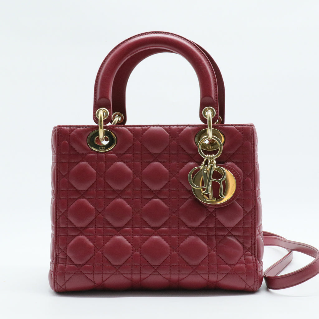 Lady Dior Bag Cannage Quilt Lambskin Medium