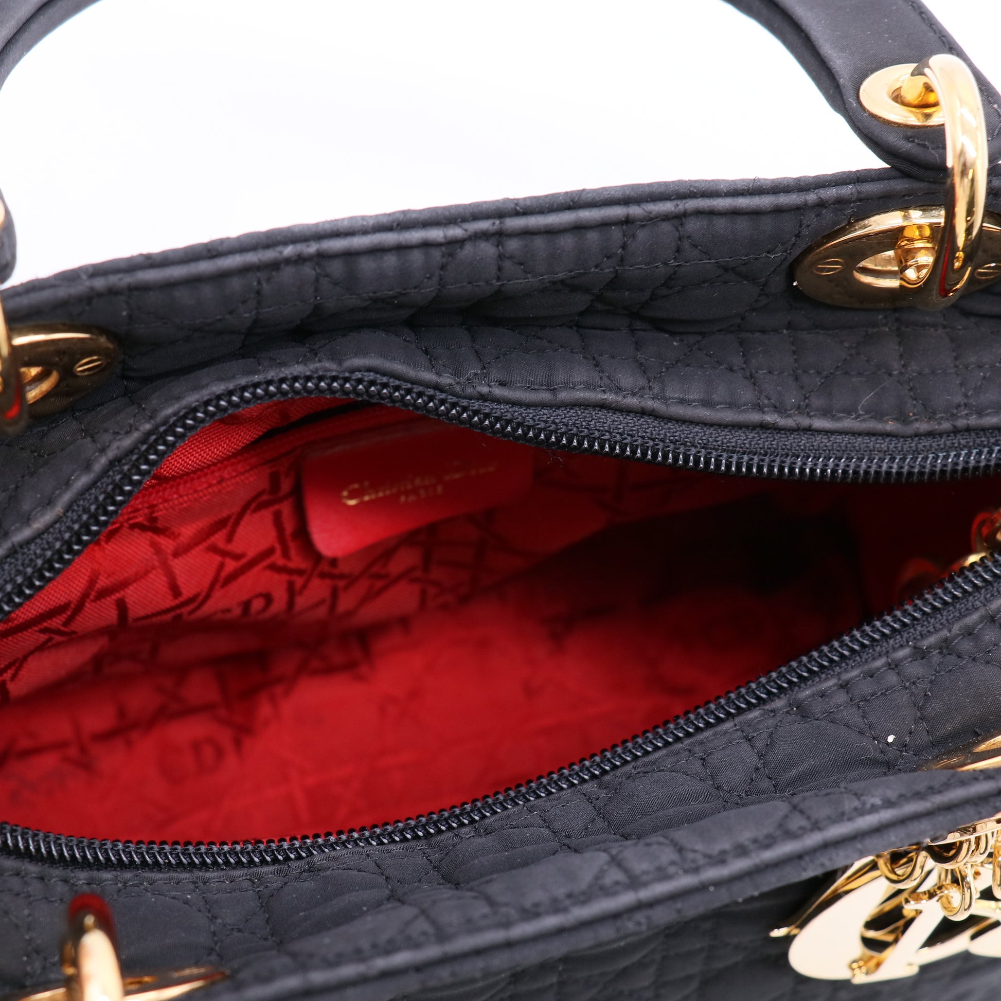 Nylon Cannage Medium Lady Dior Black twins