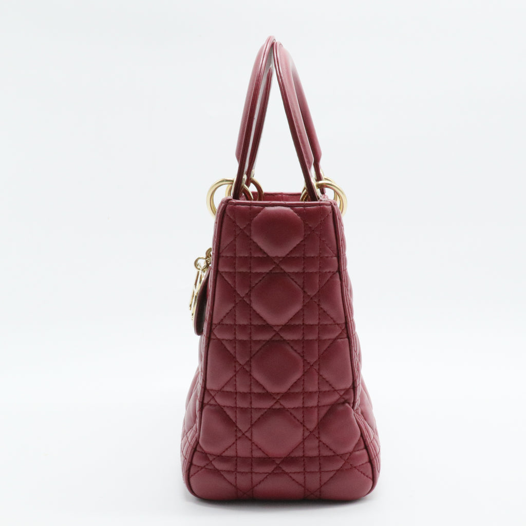 Lady Dior Bag Cannage Quilt Lambskin Medium