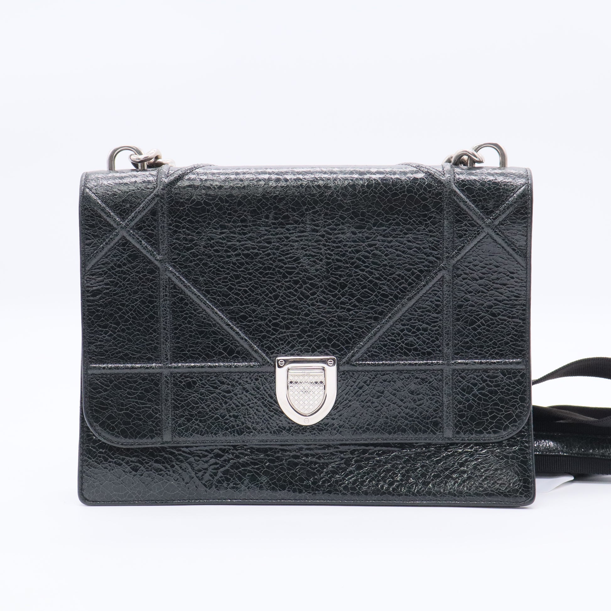 Diorama Flap Bag Crinkled Lambskin Medium Twins B20343