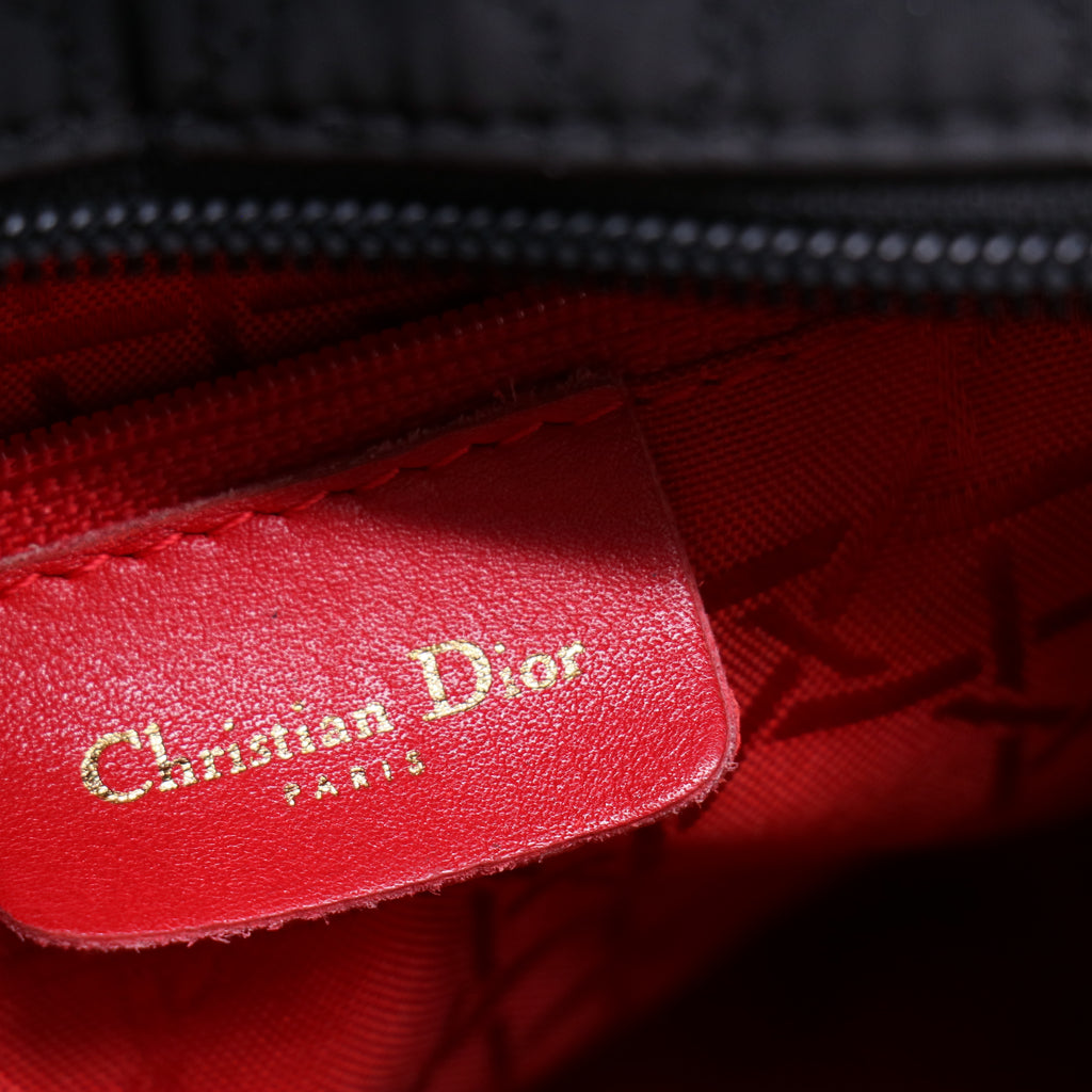 Nylon Cannage Medium Lady Dior Black twins