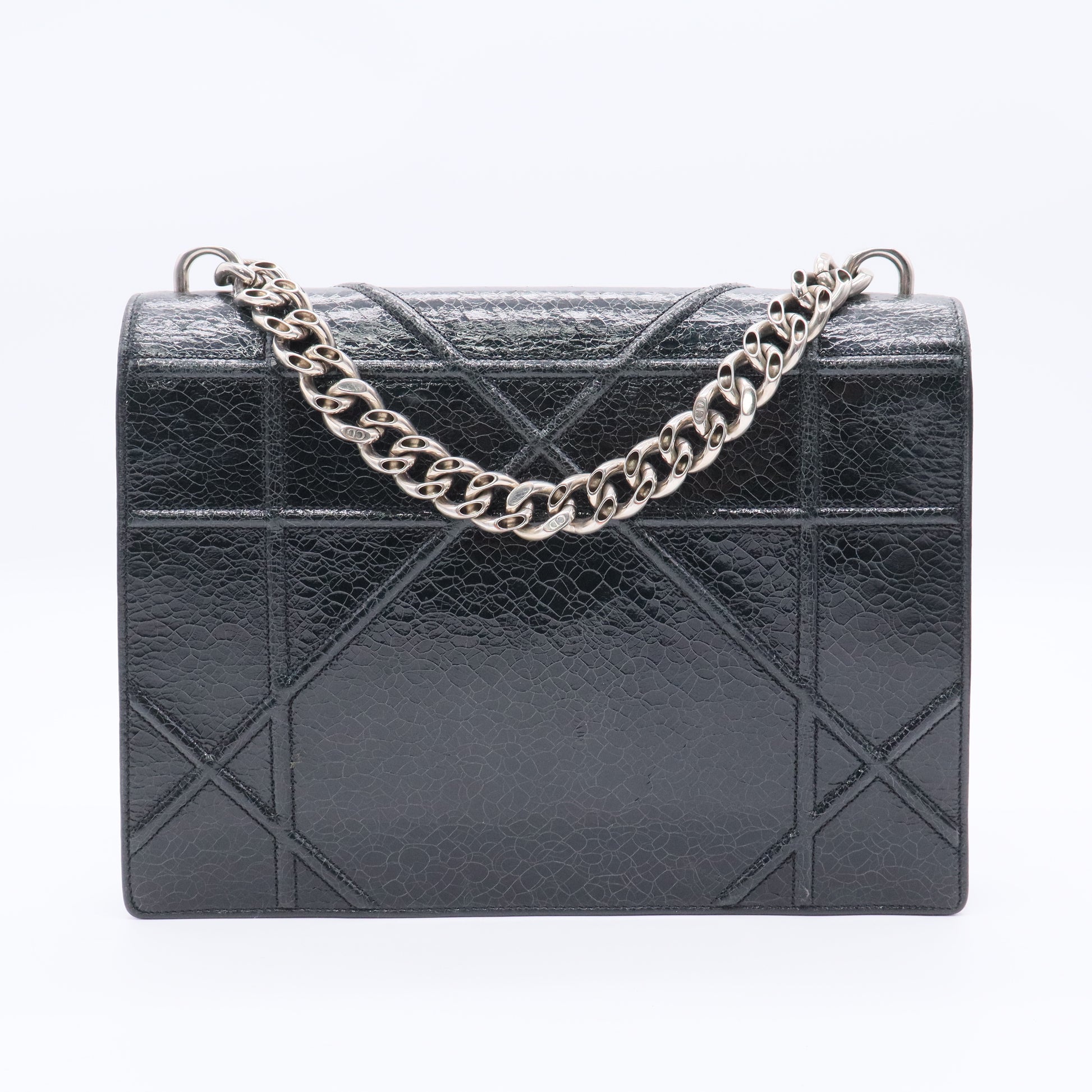 Diorama Flap Bag Crinkled Lambskin Medium Twins B20343