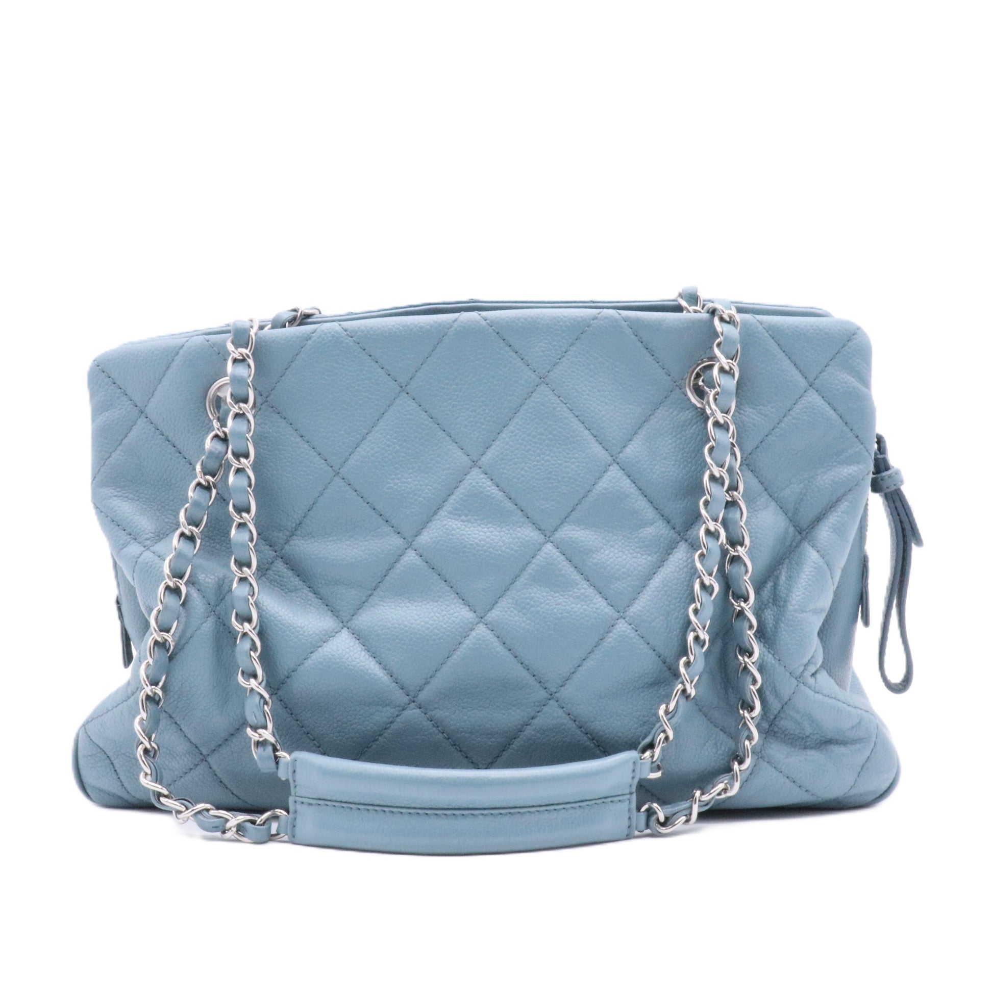 Timeless CC Shopping Tote Quilted Caviar Medium