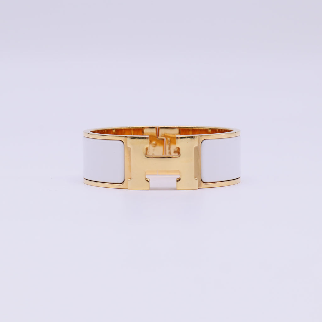 Wide Clic Clac H Bracelet White Twins W22248