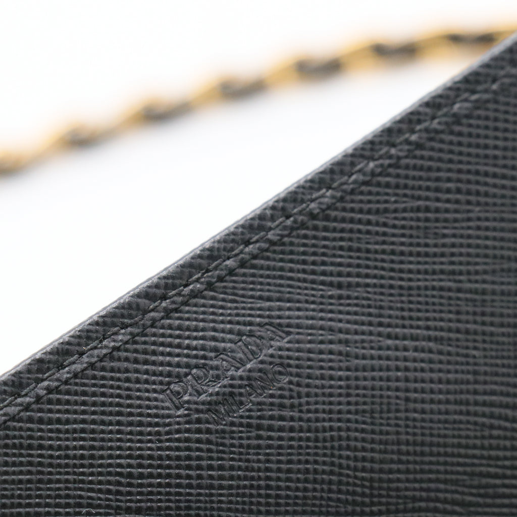 Black Saffiano Metal Leather Continental Wallet