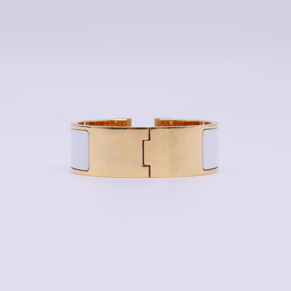 Wide Clic Clac H Bracelet White Twins W22248