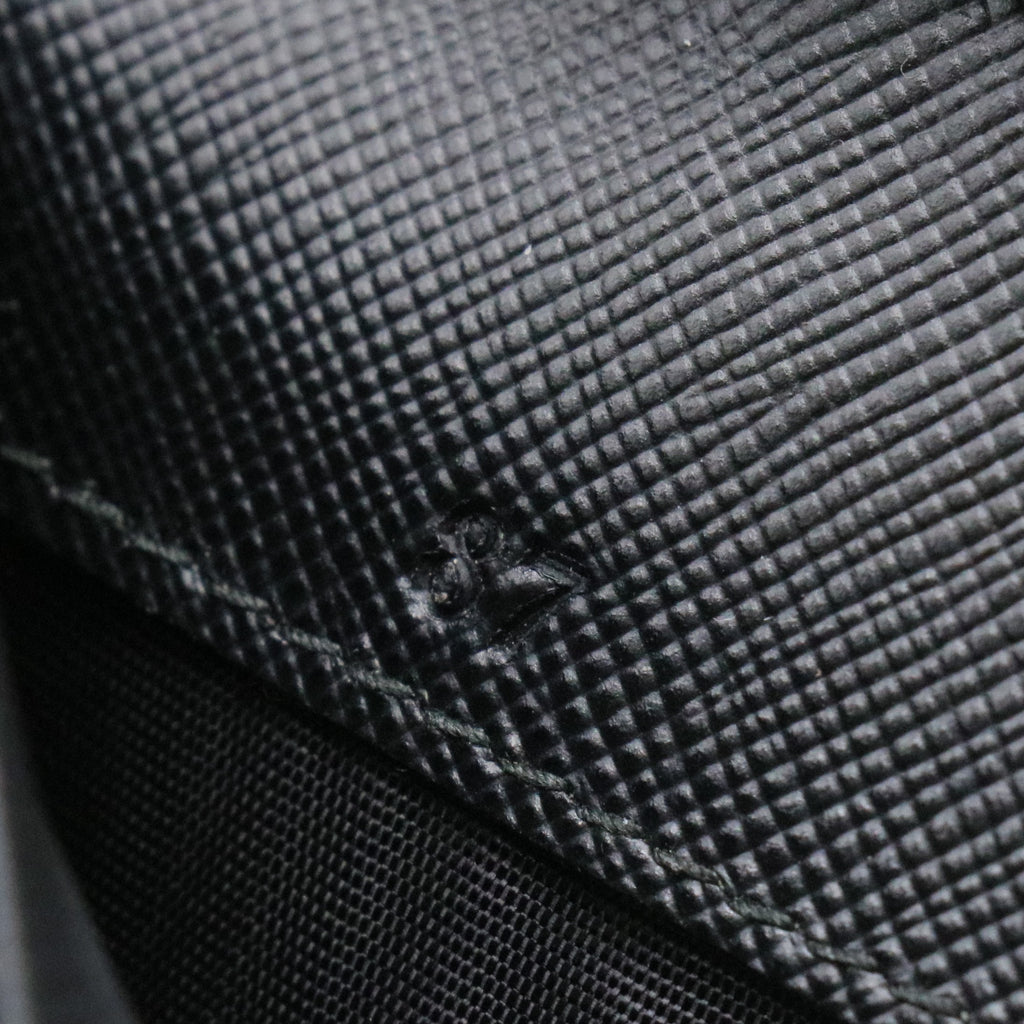 Black Saffiano Metal Leather Continental Wallet