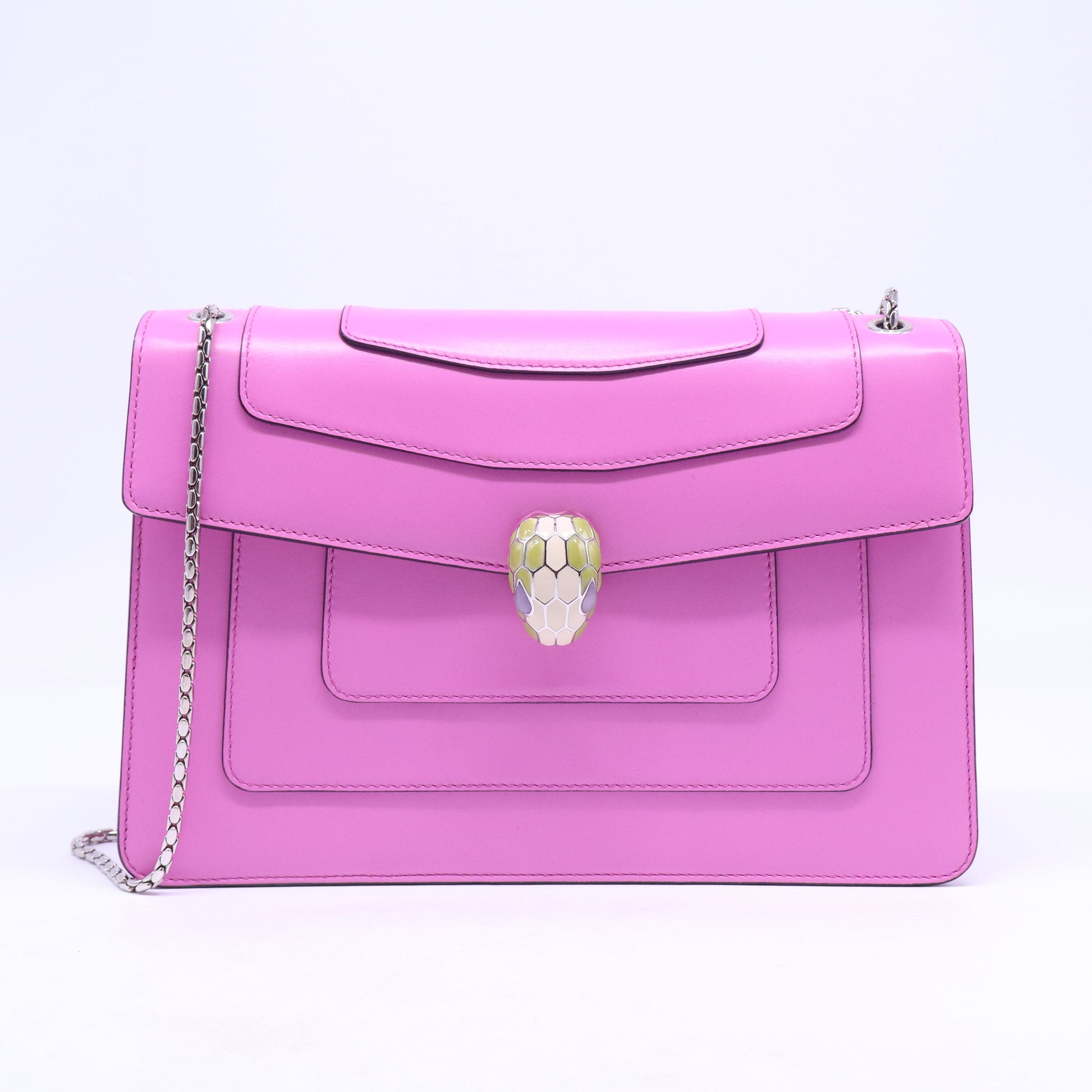 Calfskin Serpenti Forever Shoulder Bag Pink B21643